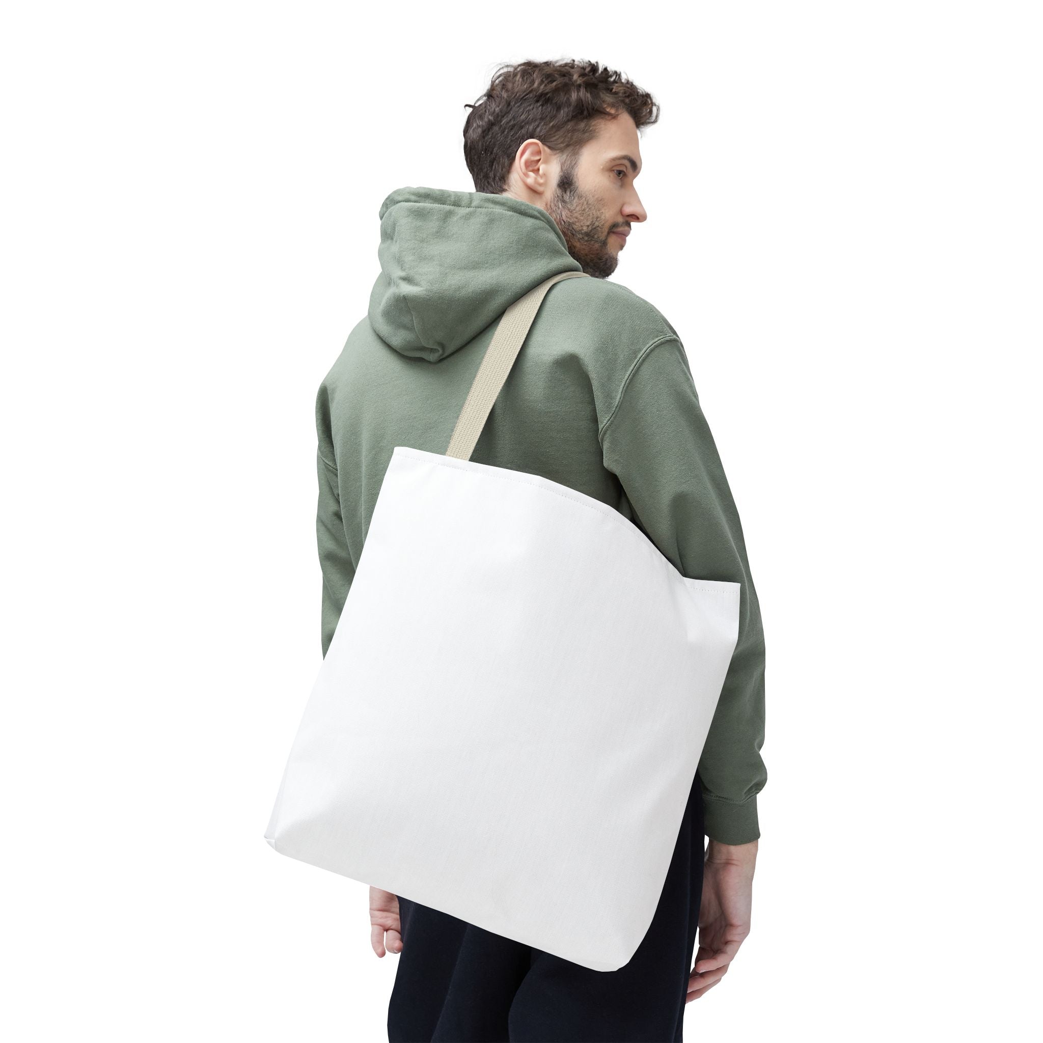 Custom All-Over Print Tote Bag — Blank White Canvas Shoulder Tote