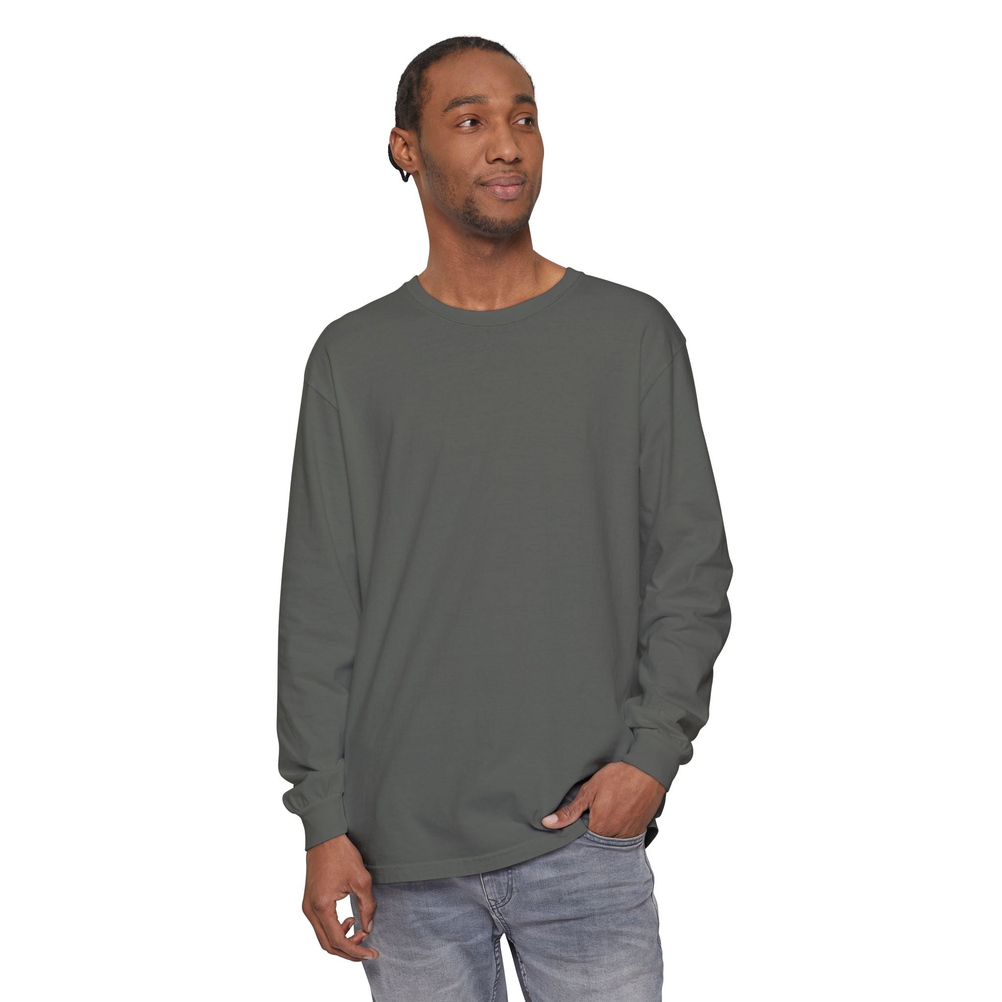 Long Sleeve T-Shirt — Classic White Garment-Dyed Tee