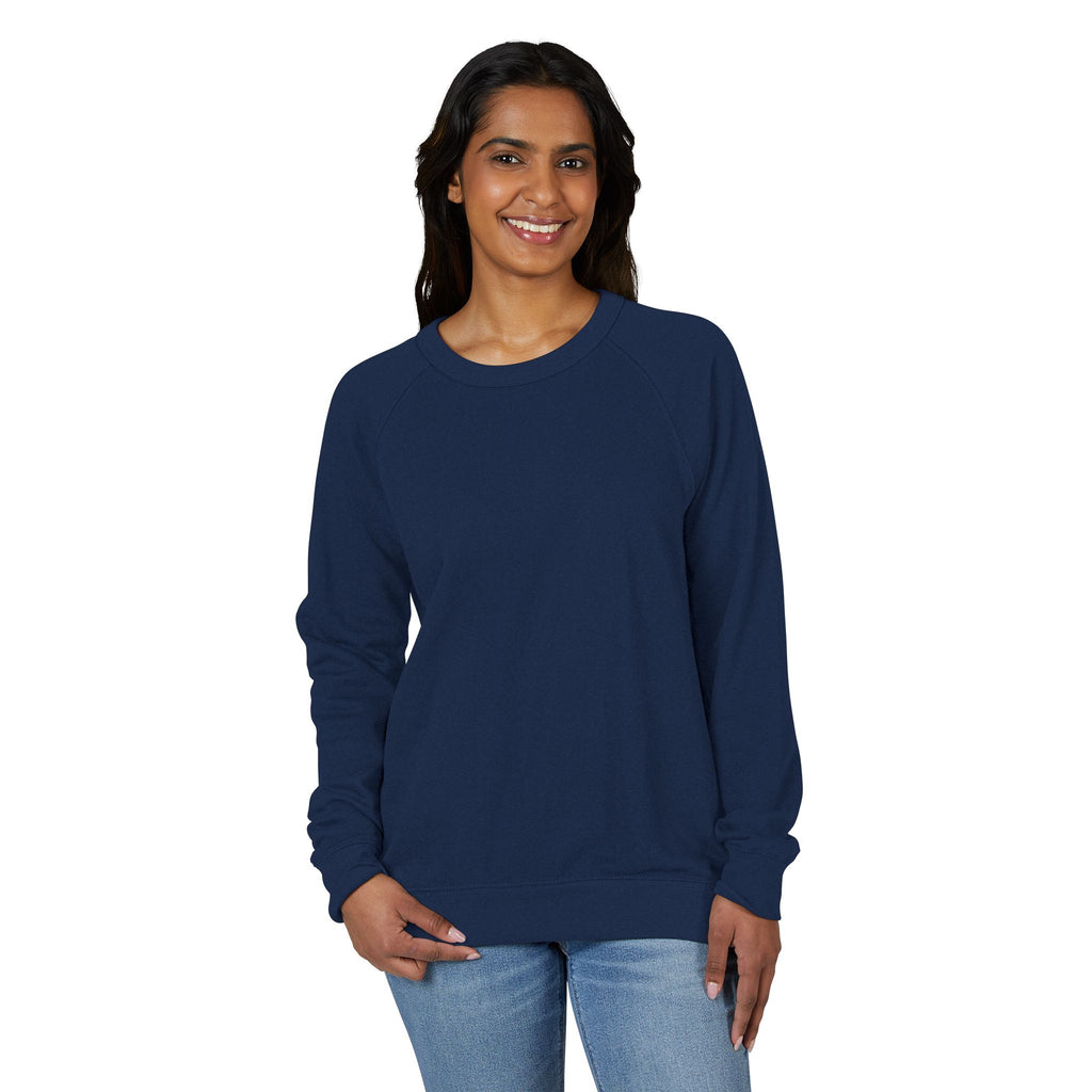 Heather Charcoal Raglan Crewneck Sweatshirt — Lightweight French Terry Pullover