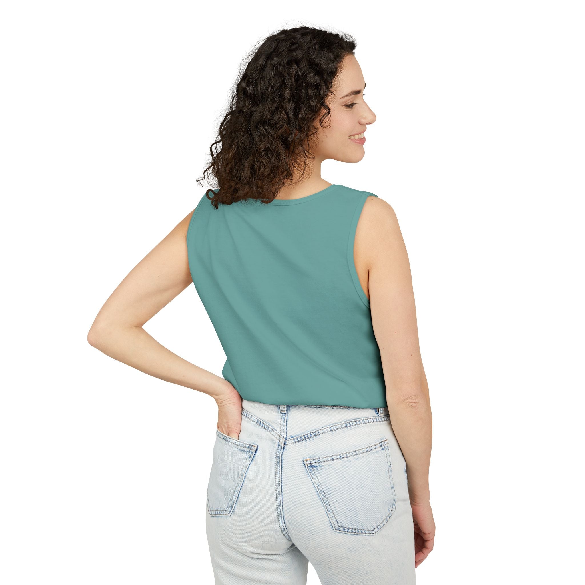 Plain White Tank Top — Lightweight Unisex Garment-Dyed Sleeveless Tee