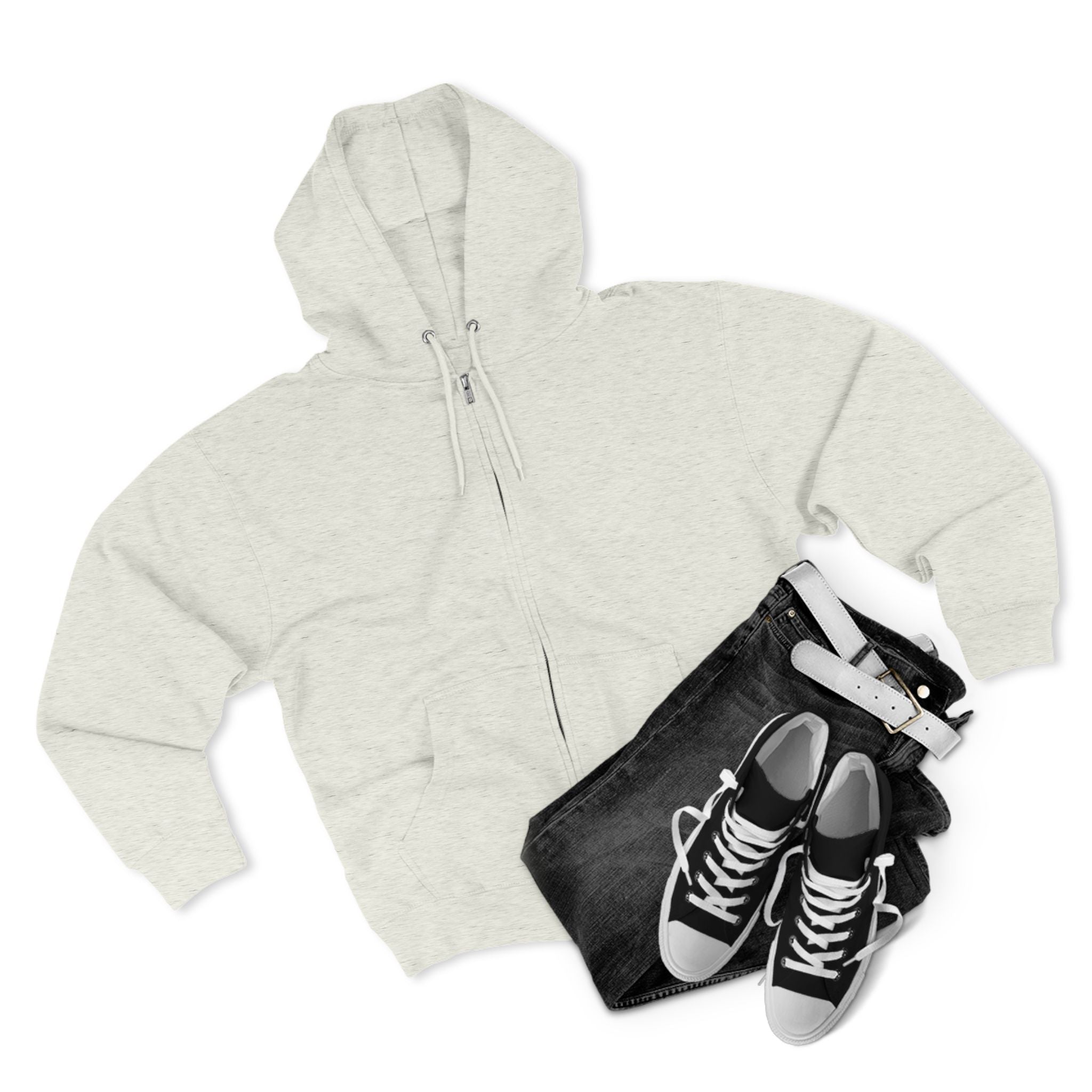 Classic White Zip Hoodie - Plain Full-Zip Hooded Sweatshirt