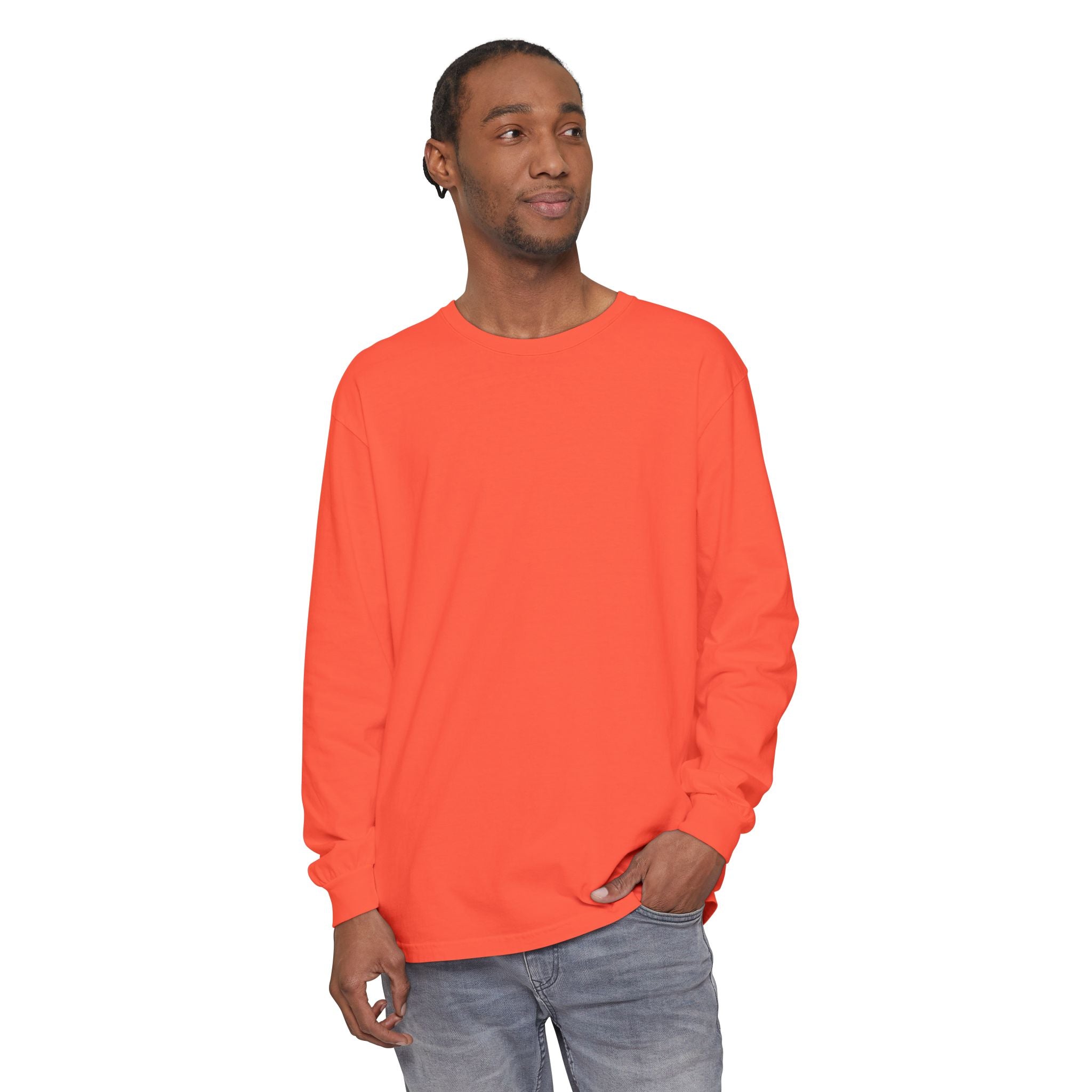 Long Sleeve T-Shirt — Classic White Garment-Dyed Tee