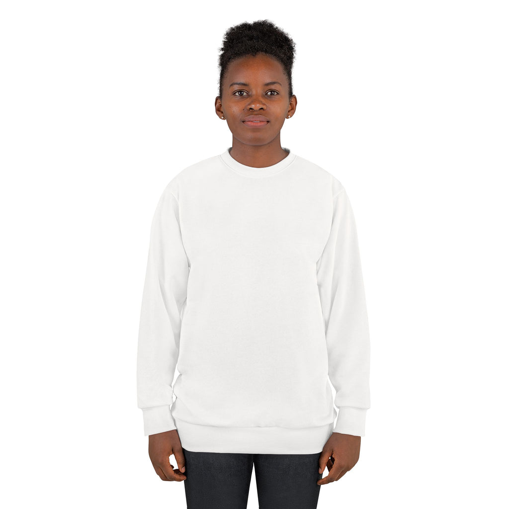 Classic White Crewneck Sweatshirt — All-Over Print Blank Base for Custom Designs