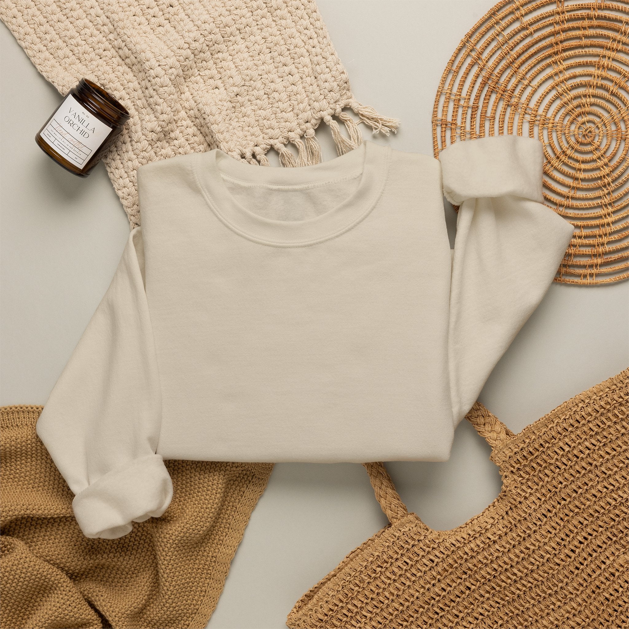 Classic White Crewneck Sweatshirt