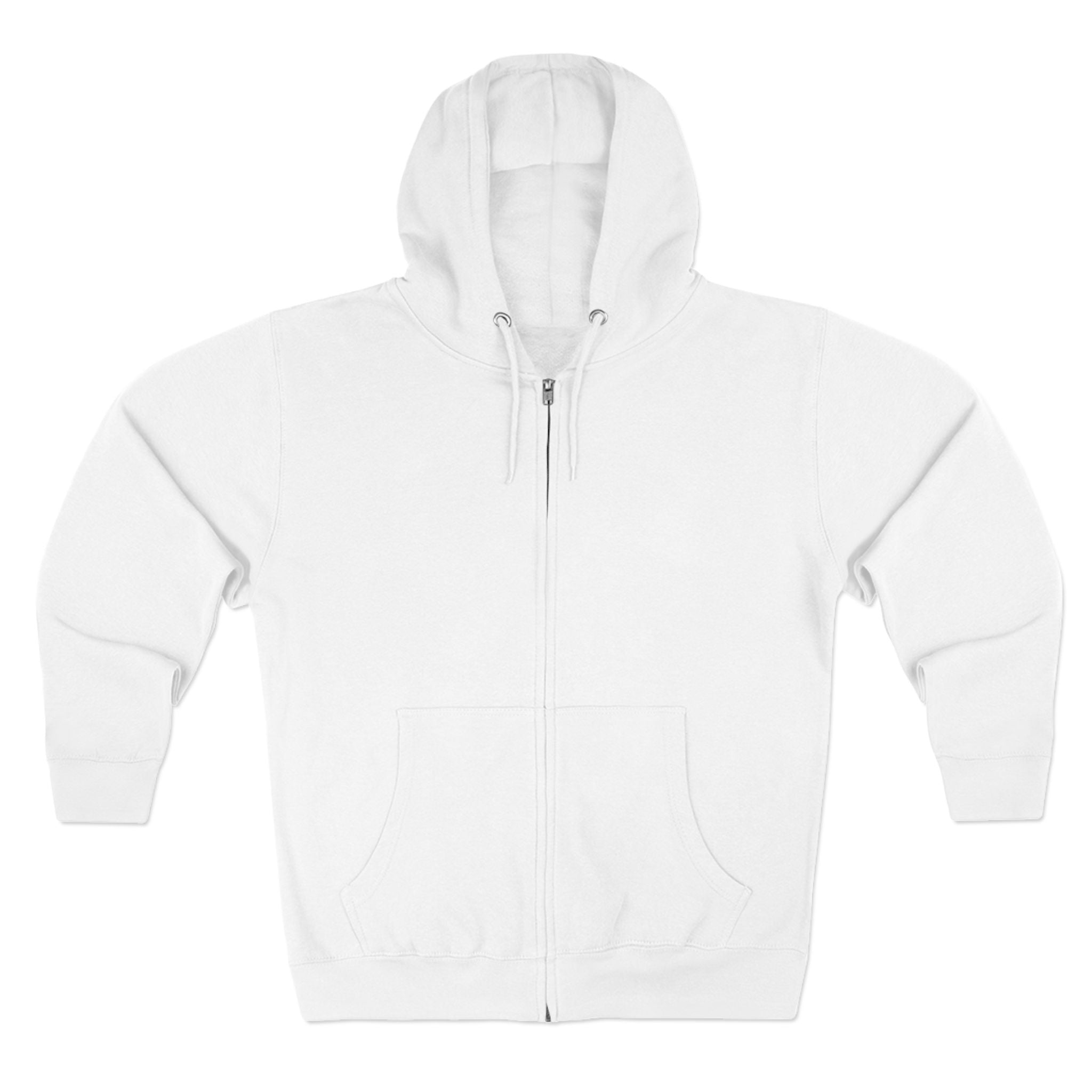 Classic White Zip Hoodie - Plain Full-Zip Hooded Sweatshirt