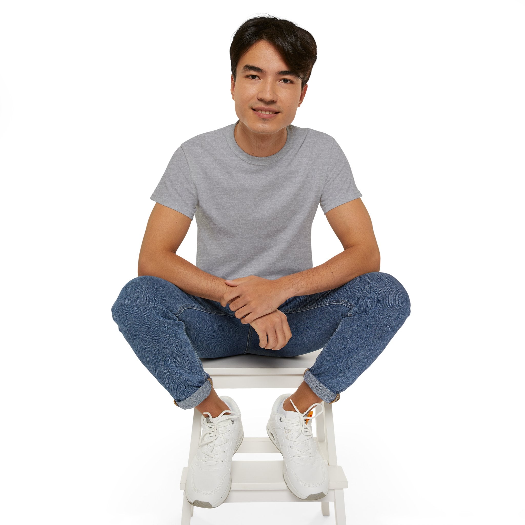 Classic White Cotton Tee - Plain Crewneck Shirt