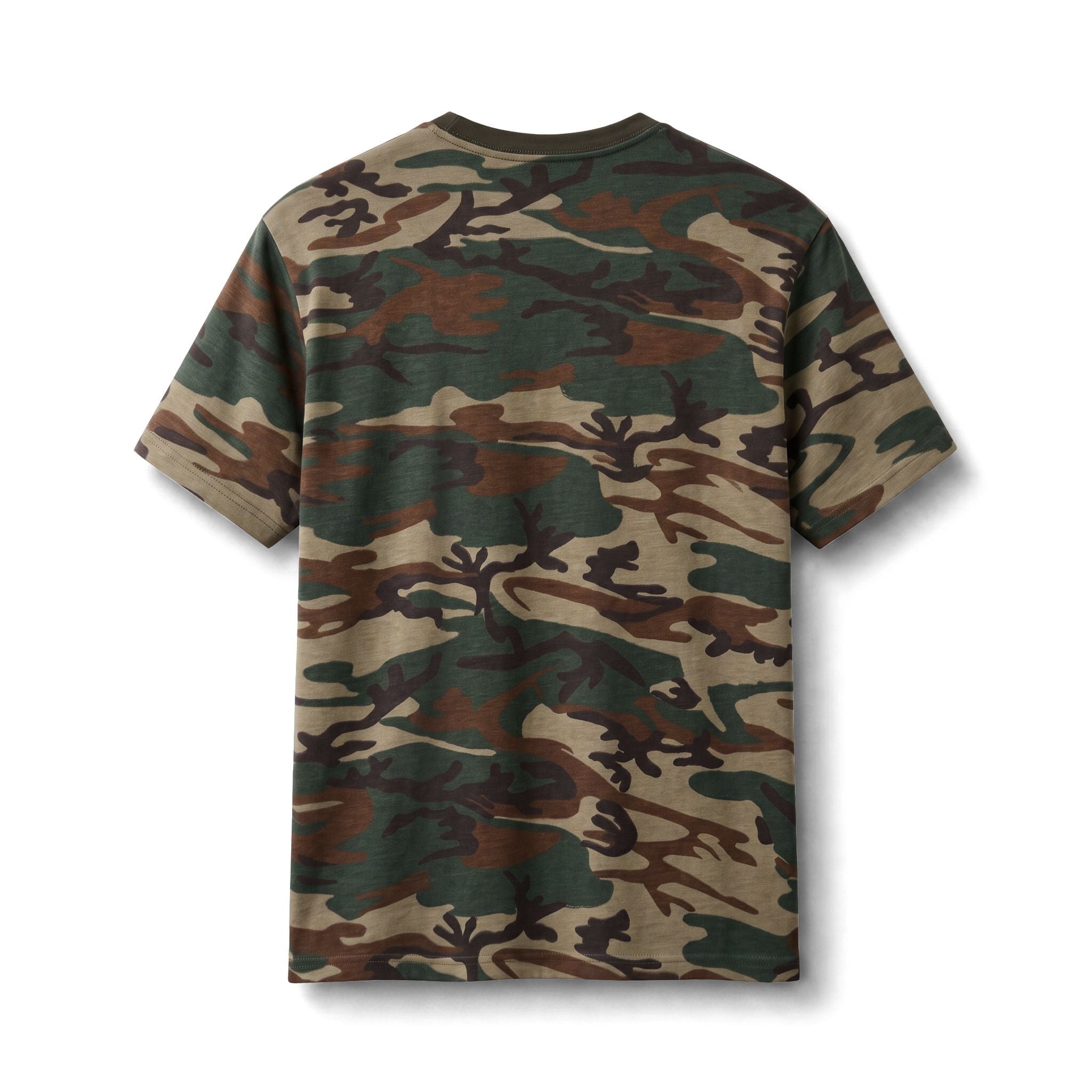 Camo Cotton Tee — Classic Green Woodland Camouflage Short-Sleeve Shirt