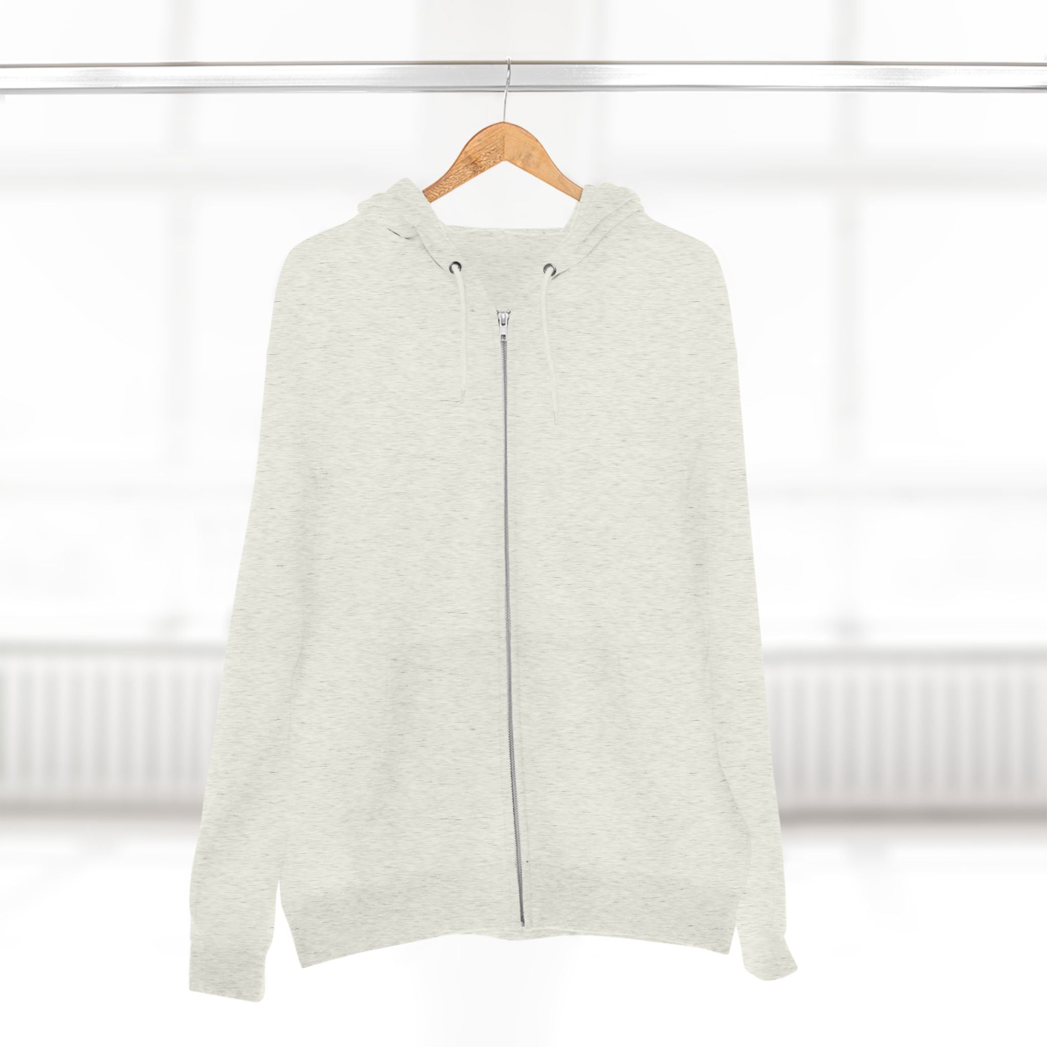 Classic White Zip Hoodie - Plain Full-Zip Hooded Sweatshirt
