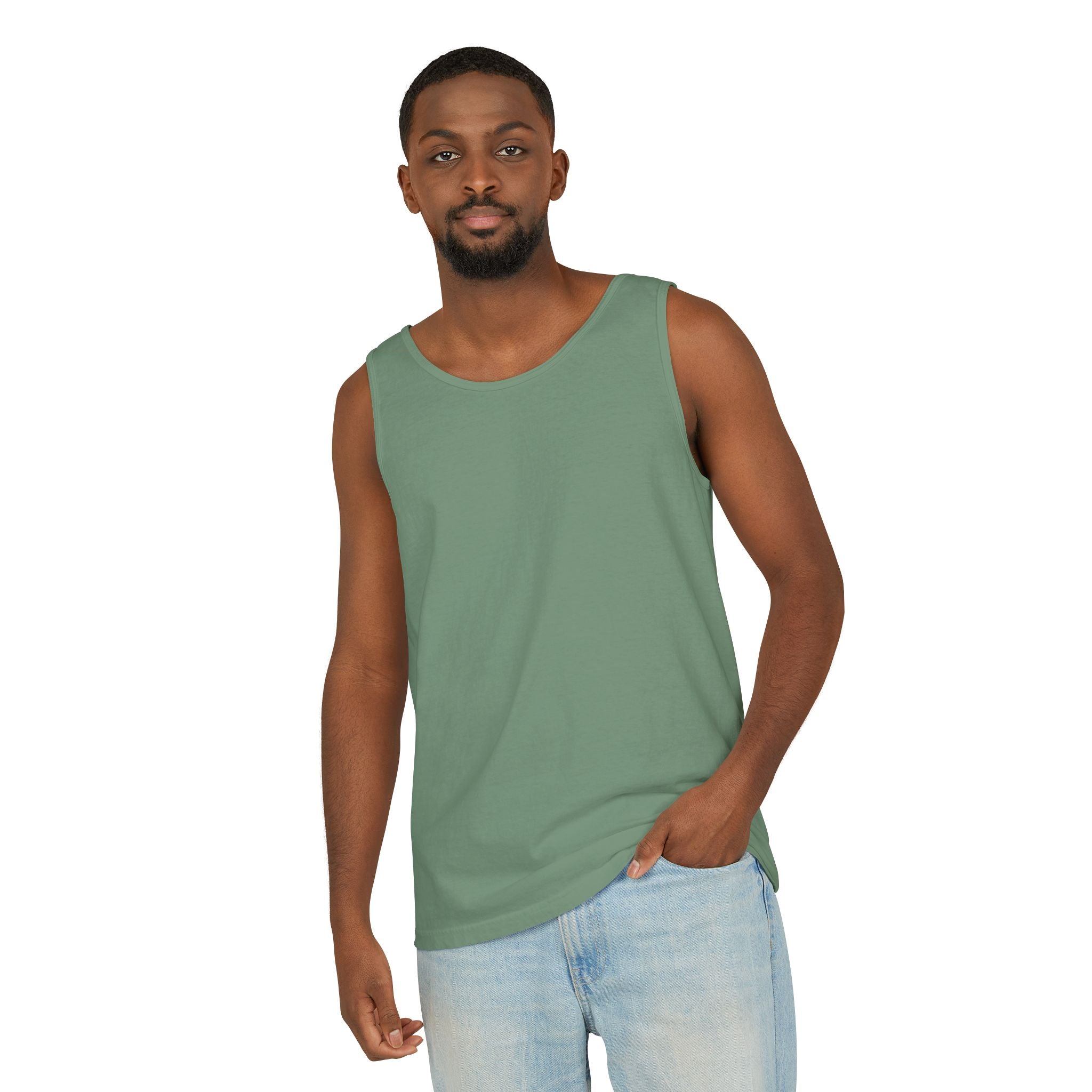 Plain White Tank Top — Lightweight Unisex Garment-Dyed Sleeveless Tee