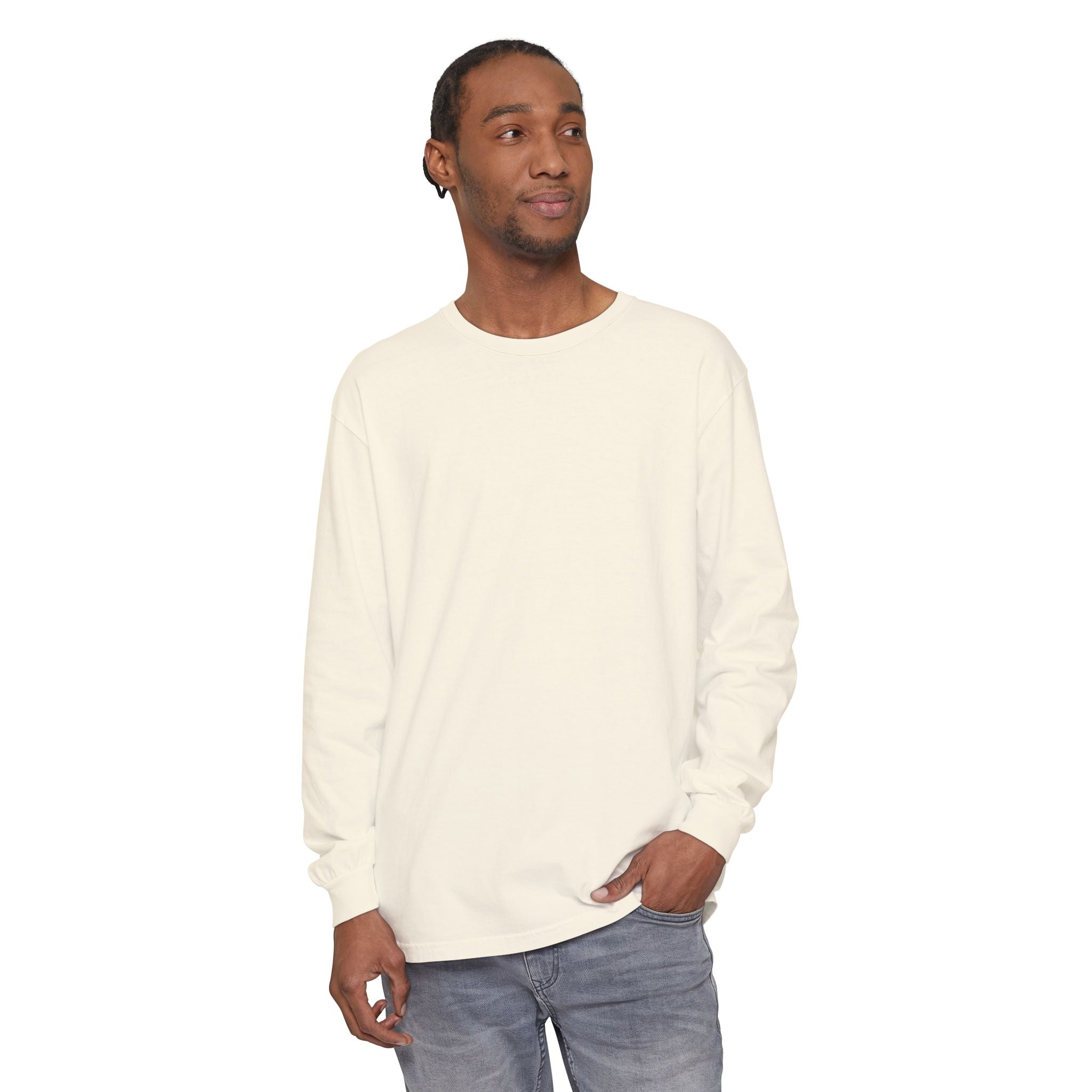 Long Sleeve T-Shirt — Classic White Garment-Dyed Tee