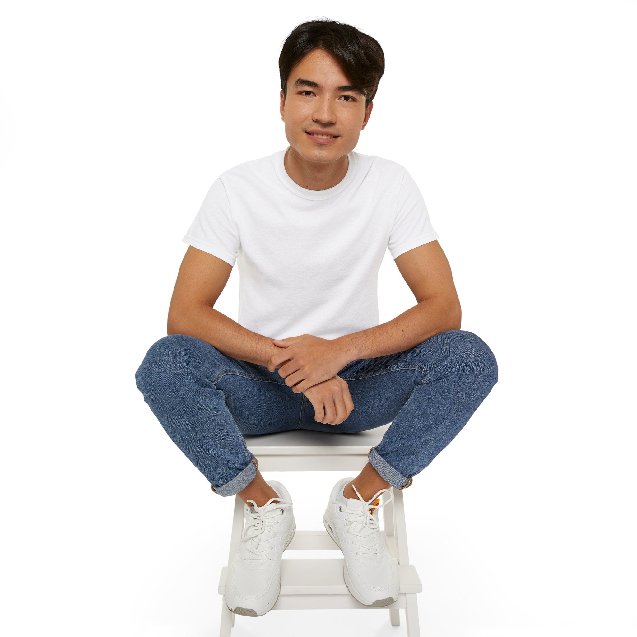 Classic White Cotton Tee - Plain Crewneck Shirt