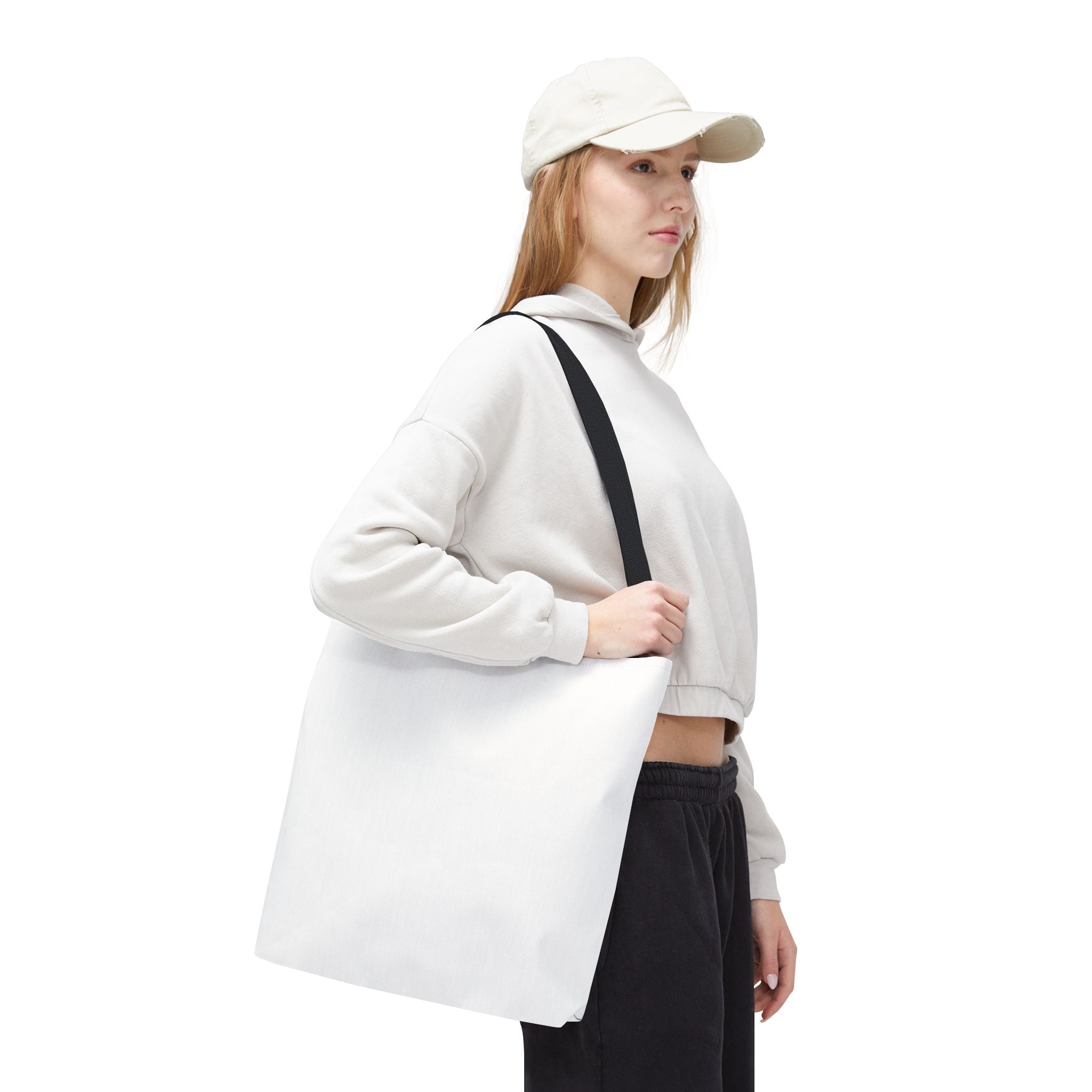 Custom All-Over Print Tote Bag — Blank White Canvas Shoulder Tote