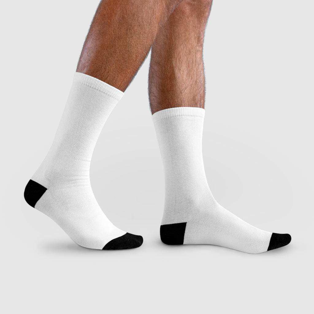 Custom Sublimation Crew Socks — Blank White (EU)