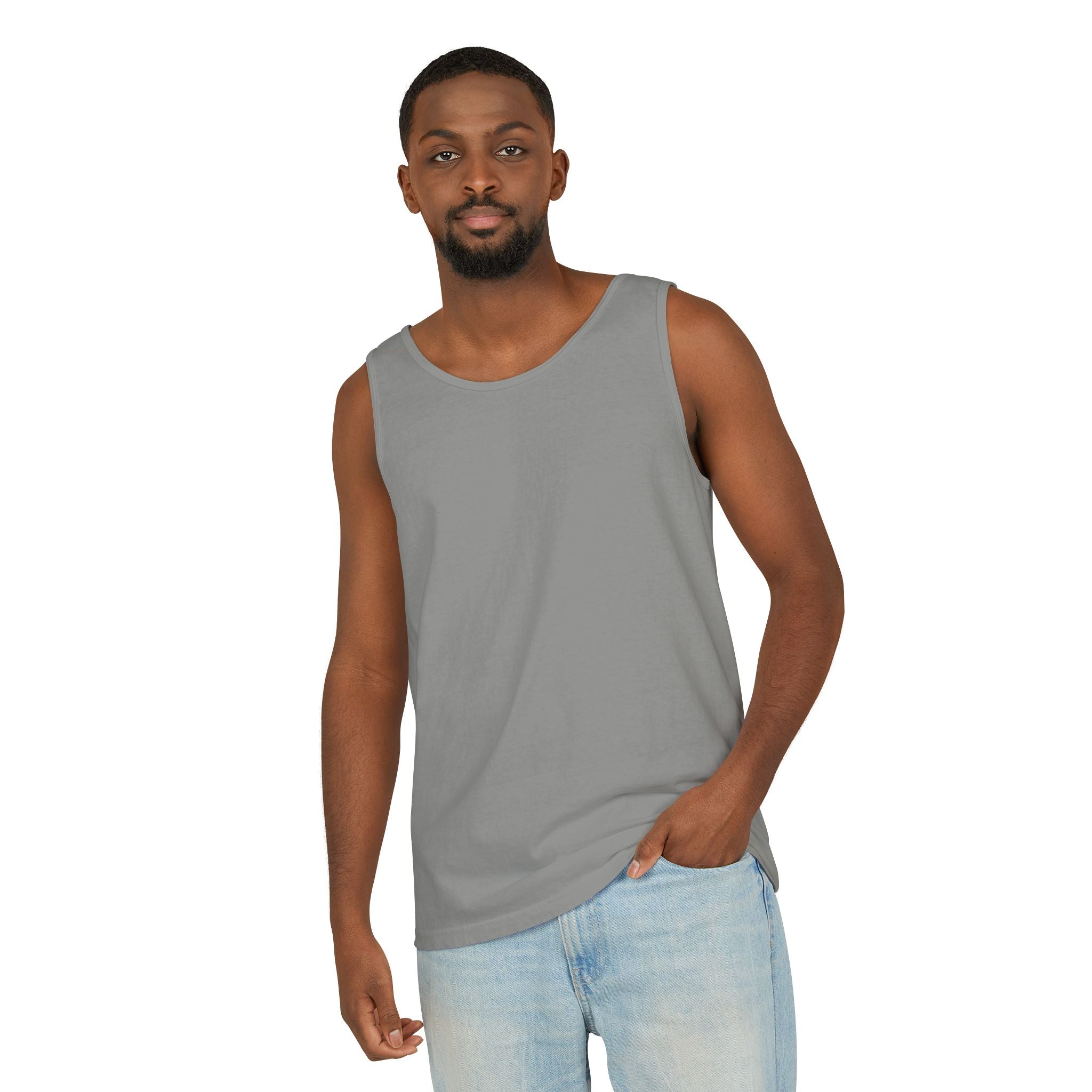 Plain White Tank Top — Lightweight Unisex Garment-Dyed Sleeveless Tee