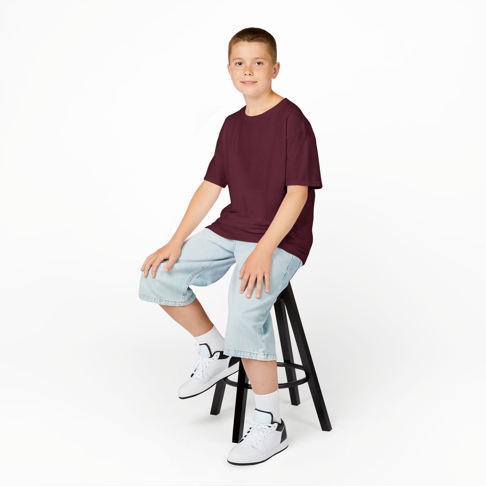 Kids T-Shirt — Plain White Heavy Cotton Tee for Boys & Girls