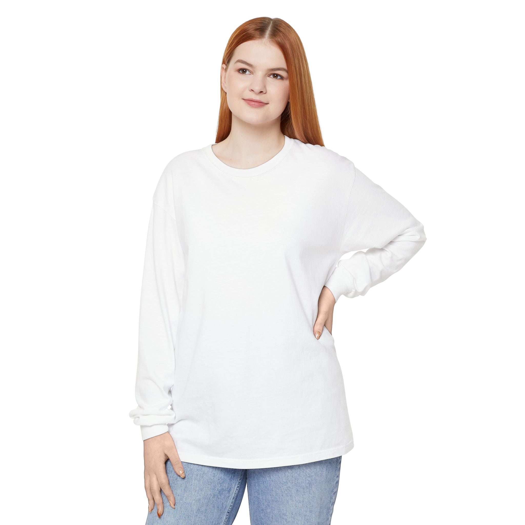 Long Sleeve T-Shirt — Classic White Garment-Dyed Tee