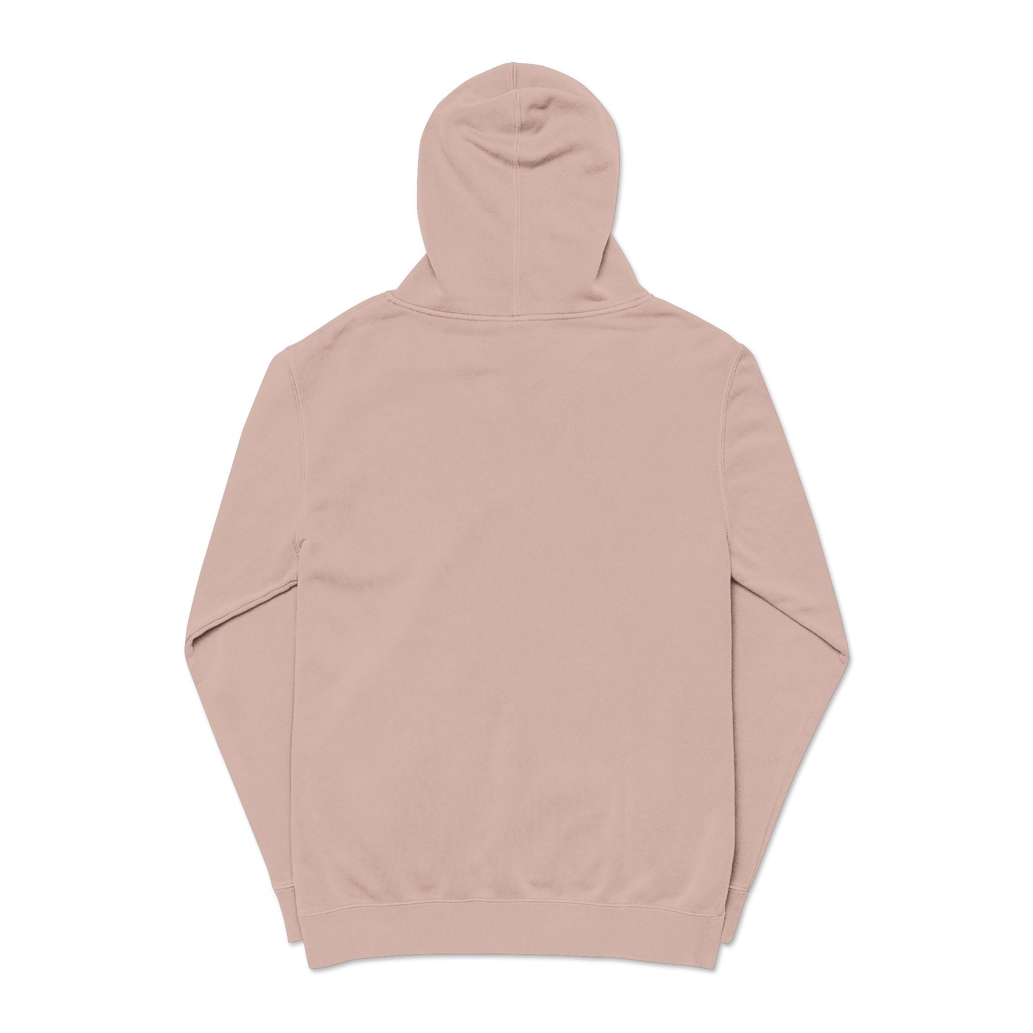 Pigment-Dyed Hoodie — Washed Blush Pullover Hooded Sweatshirt