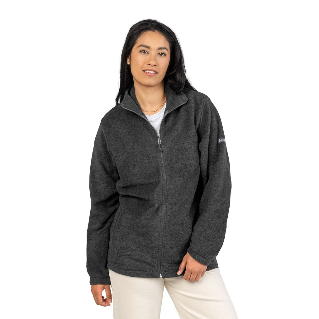 Embroidered Columbia Fleece Jacket - Classic Charcoal Zip-Up