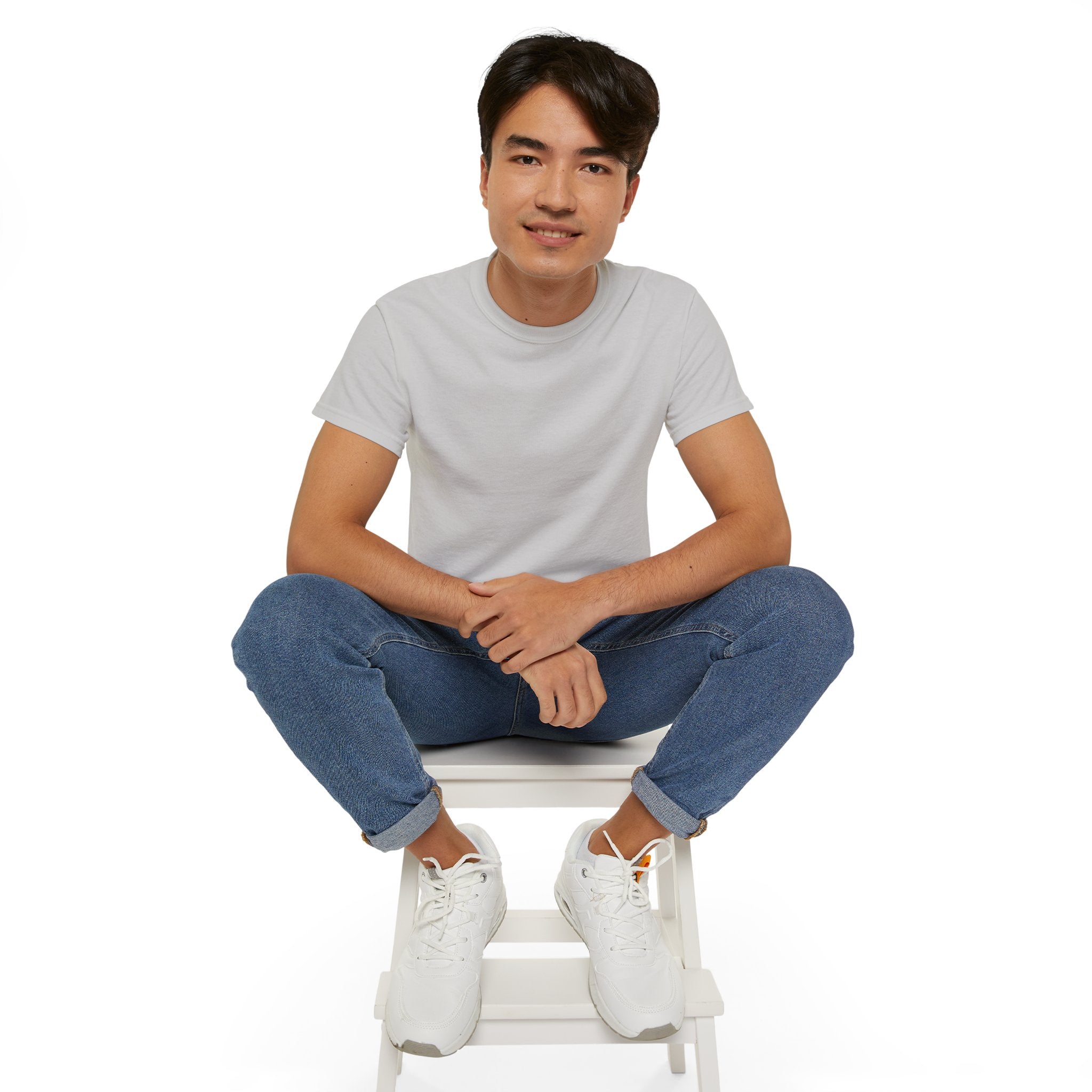 Classic White Cotton Tee - Plain Crewneck Shirt