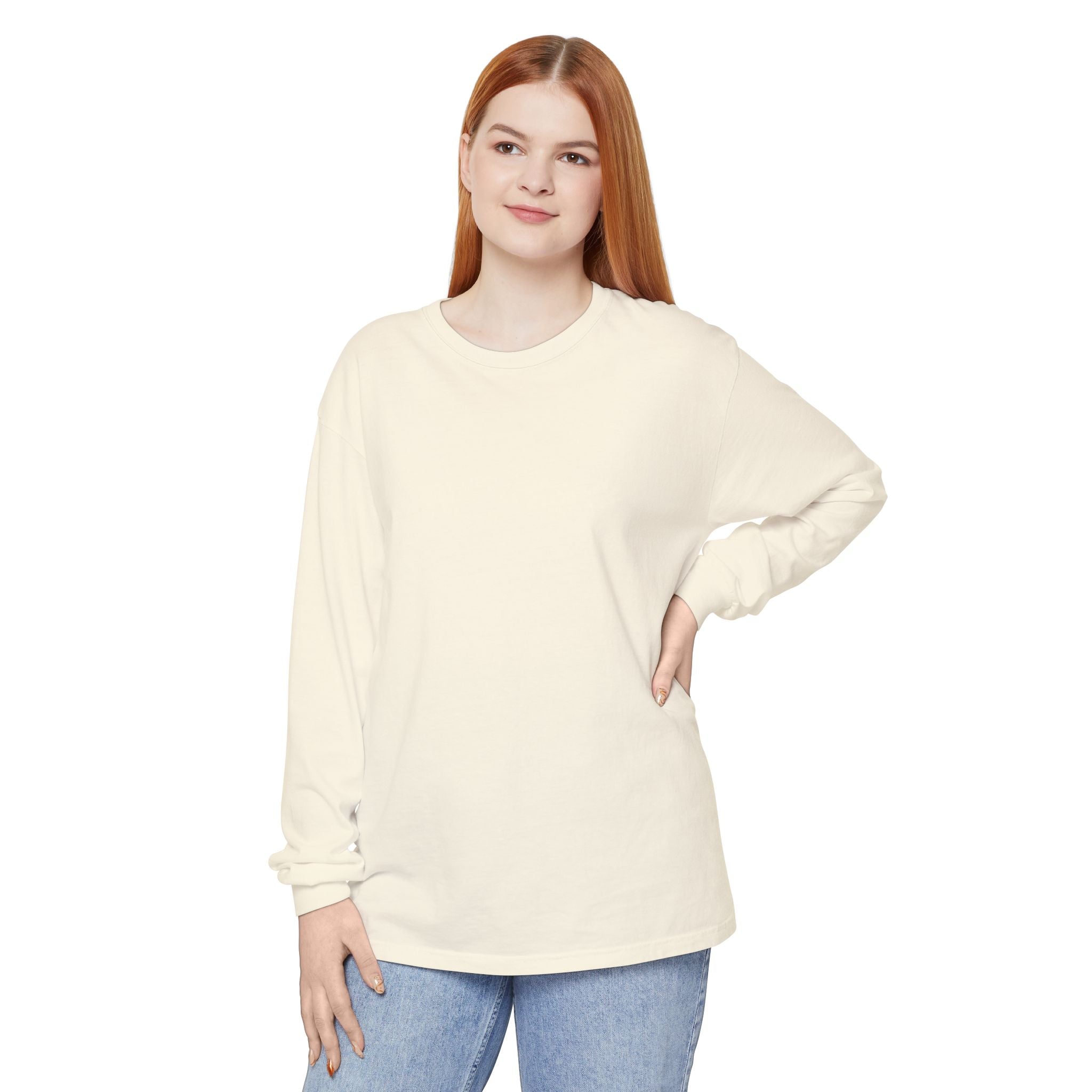 Long Sleeve T-Shirt — Classic White Garment-Dyed Tee