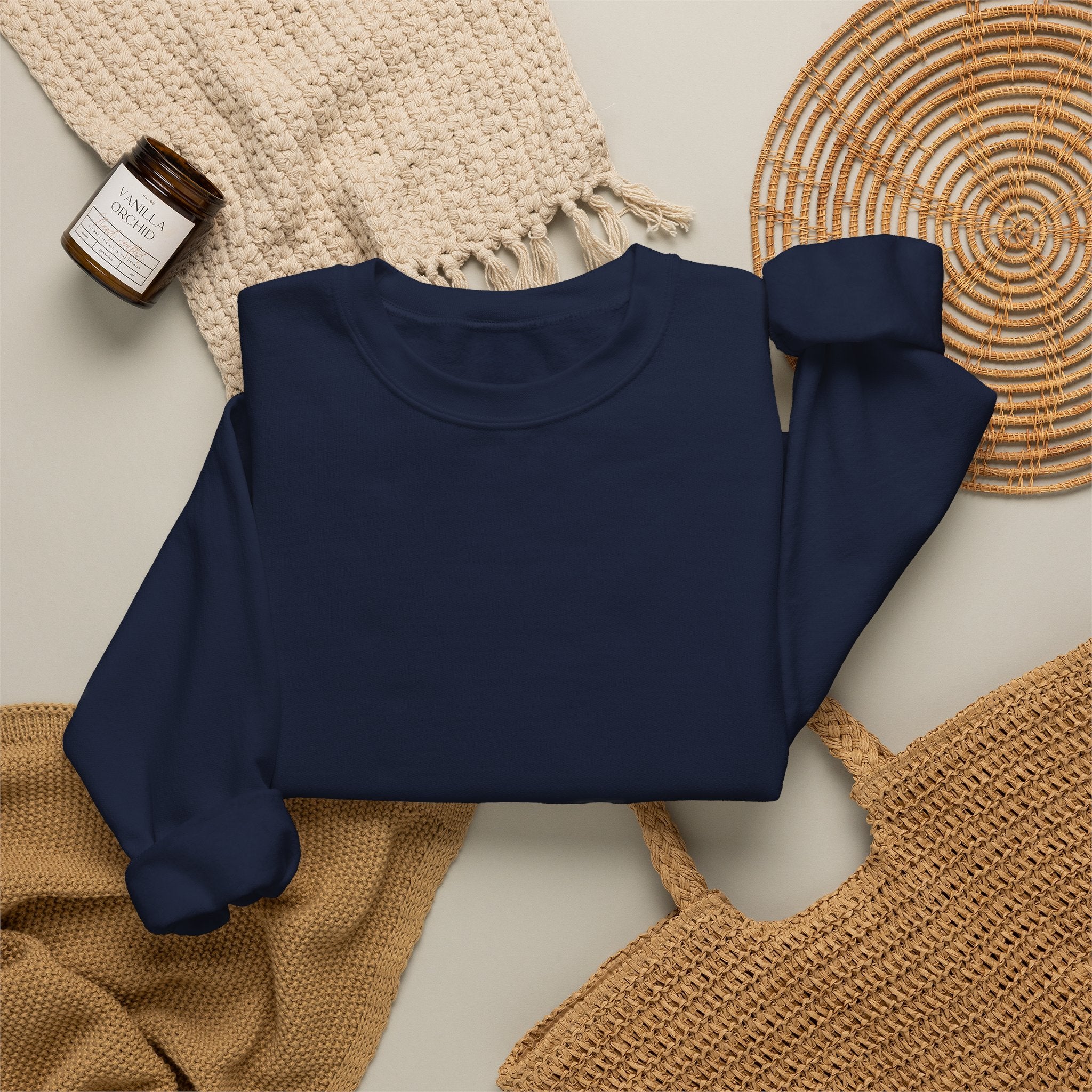 Crewneck Sweatshirt – Minimal White Classic Crewneck