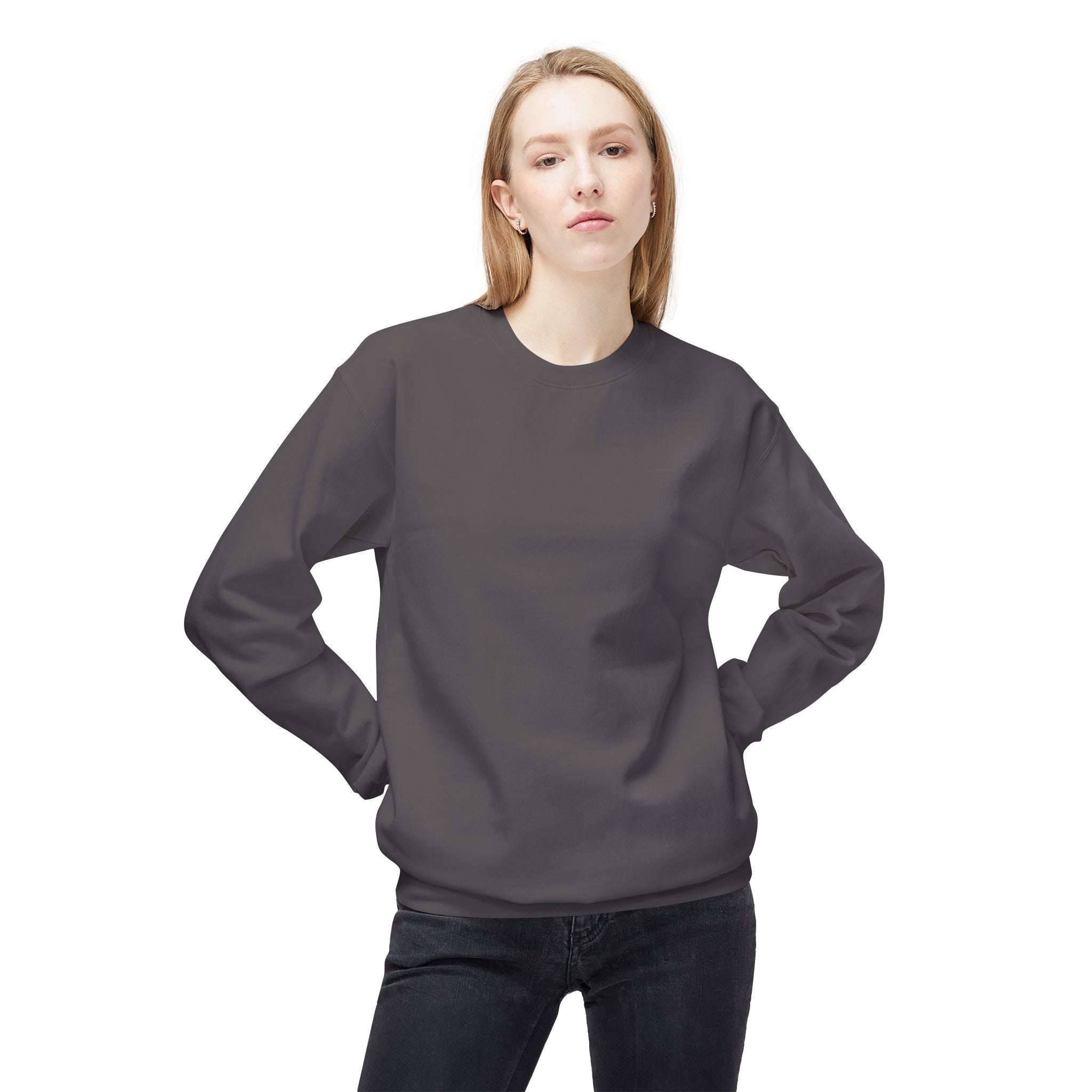 Classic White Crewneck Sweatshirt — Unisex Midweight Fleece