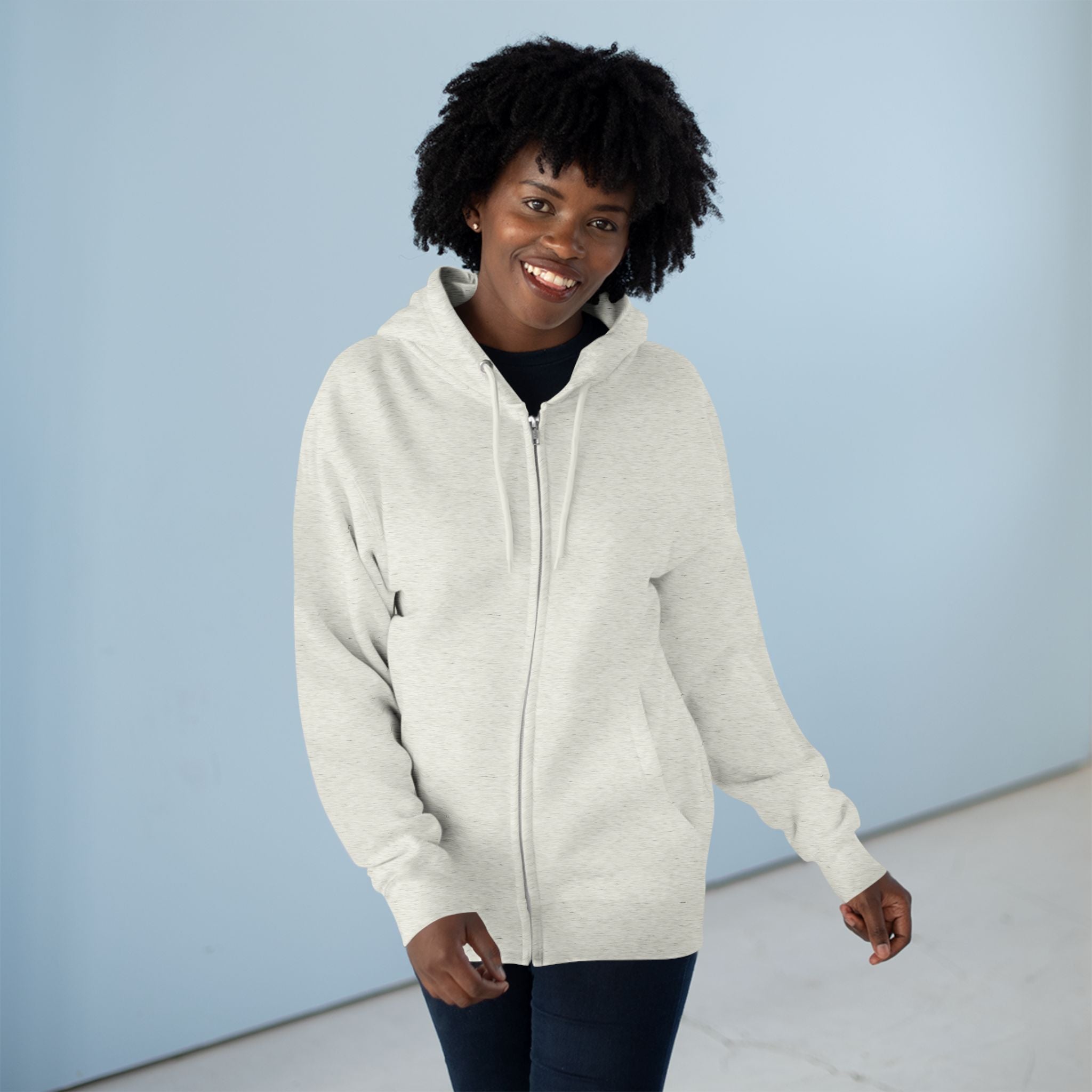 Classic White Zip Hoodie - Plain Full-Zip Hooded Sweatshirt