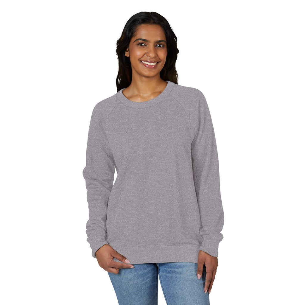 Heather Charcoal Raglan Crewneck Sweatshirt — Lightweight French Terry Pullover