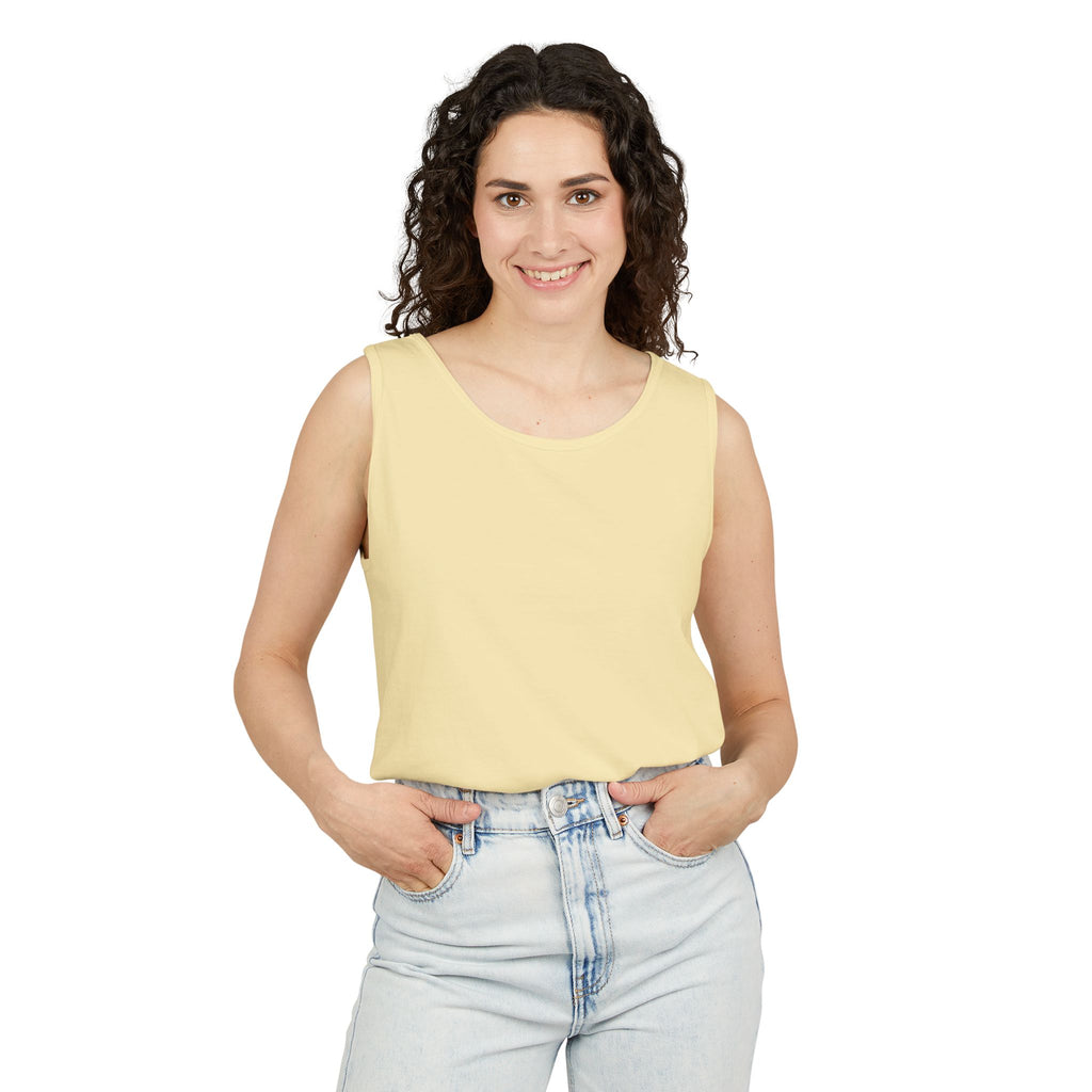 Plain White Tank Top — Lightweight Unisex Garment-Dyed Sleeveless Tee