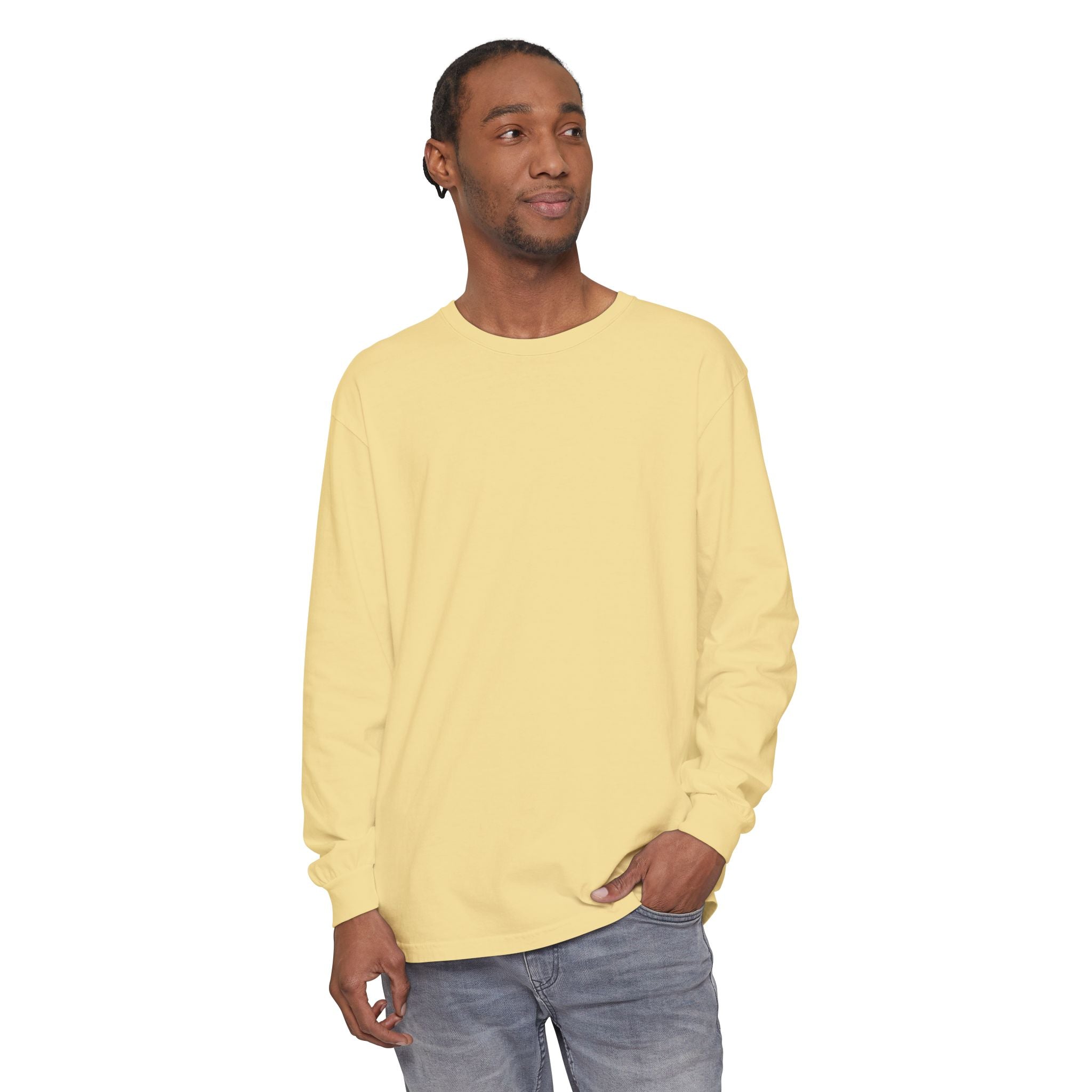 Long Sleeve T-Shirt — Classic White Garment-Dyed Tee