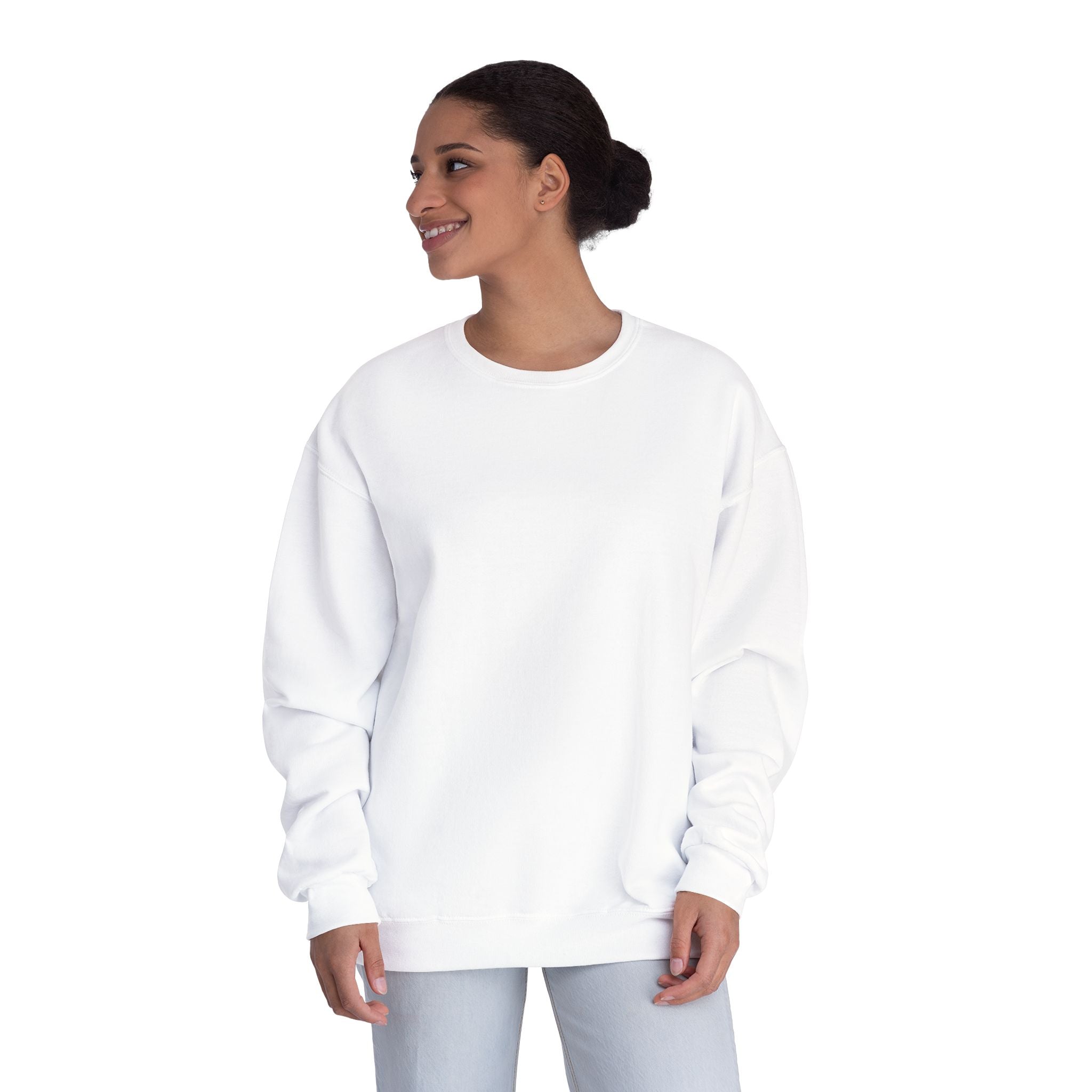 Classic White Crewneck Sweatshirt — Unisex Pullover