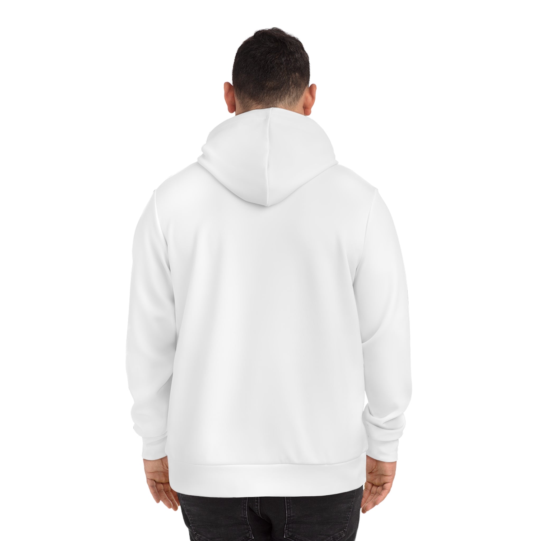 All-Over Print Fashion Hoodie – Customizable Blank White Streetwear Pullover