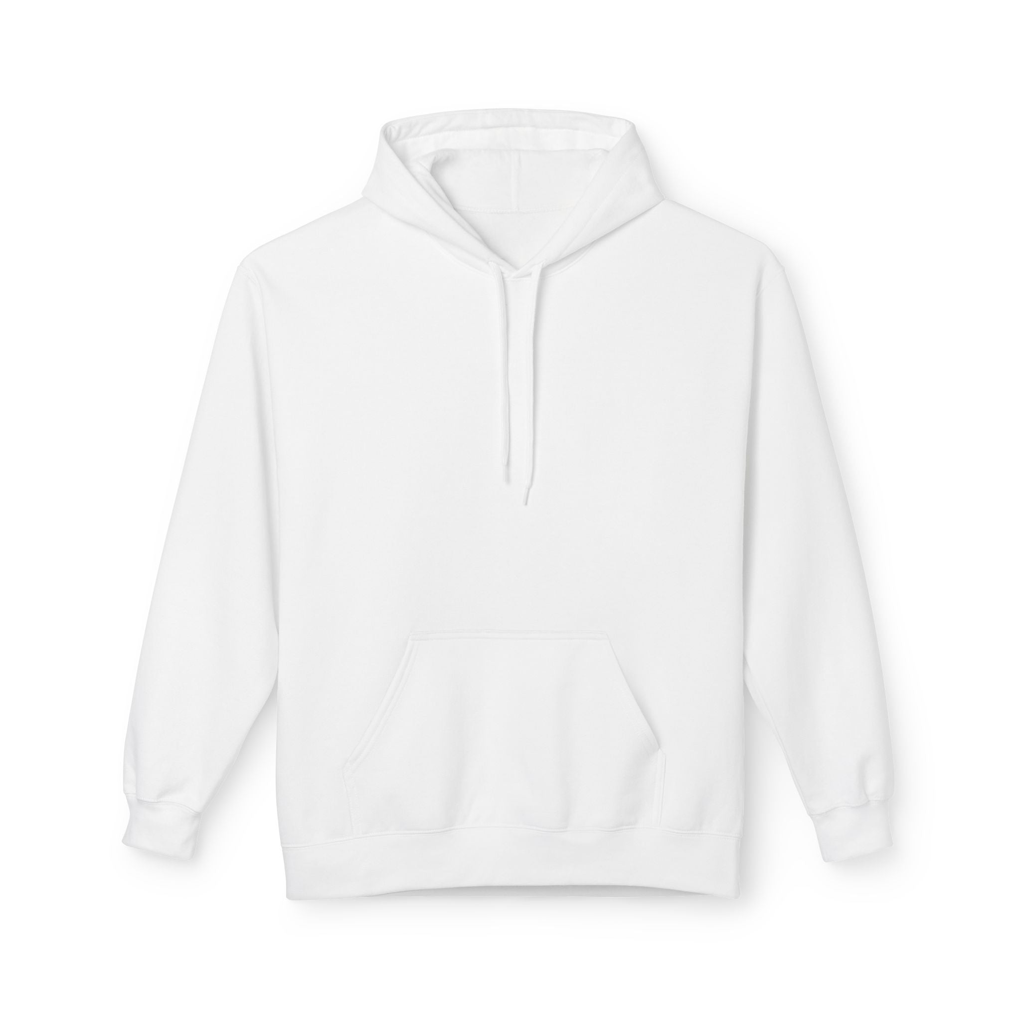 Classic White Fleece Hoodie – Soft Midweight Pullover