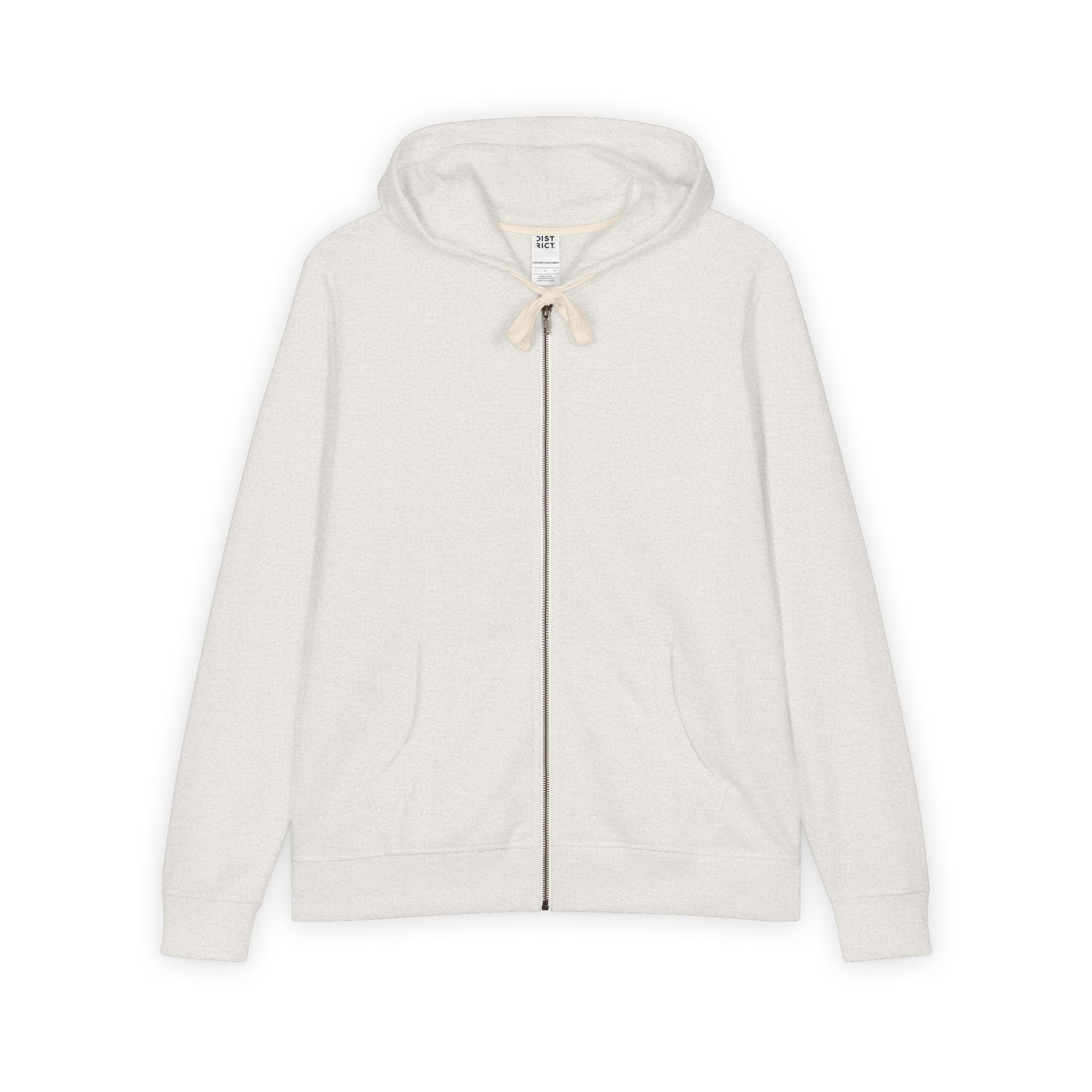 Men's Full-Zip Hoodie — Classic White Re-Fleece Zip-Up