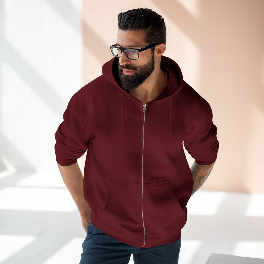 Classic White Zip Hoodie - Plain Full-Zip Hooded Sweatshirt
