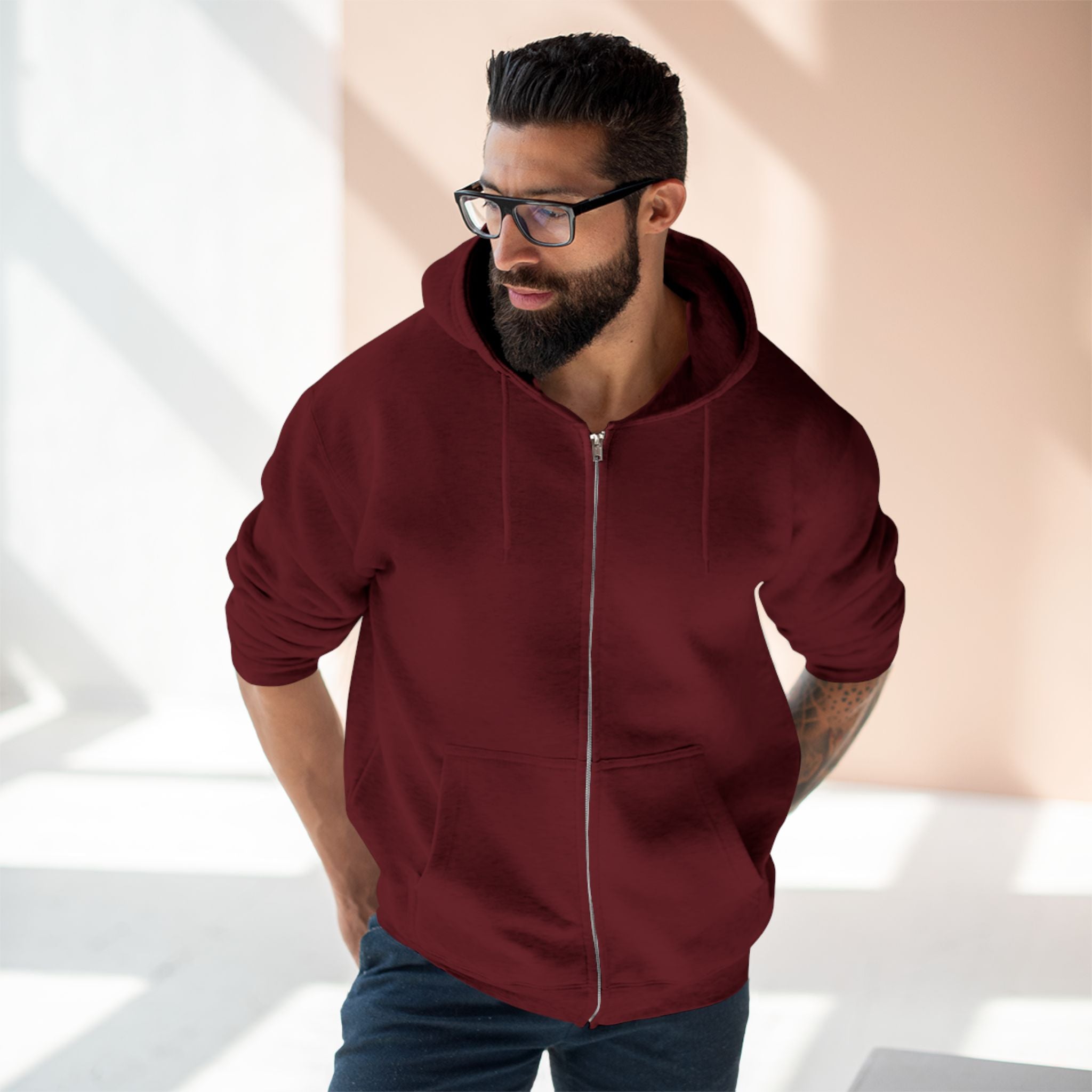 Classic White Zip Hoodie - Plain Full-Zip Hooded Sweatshirt