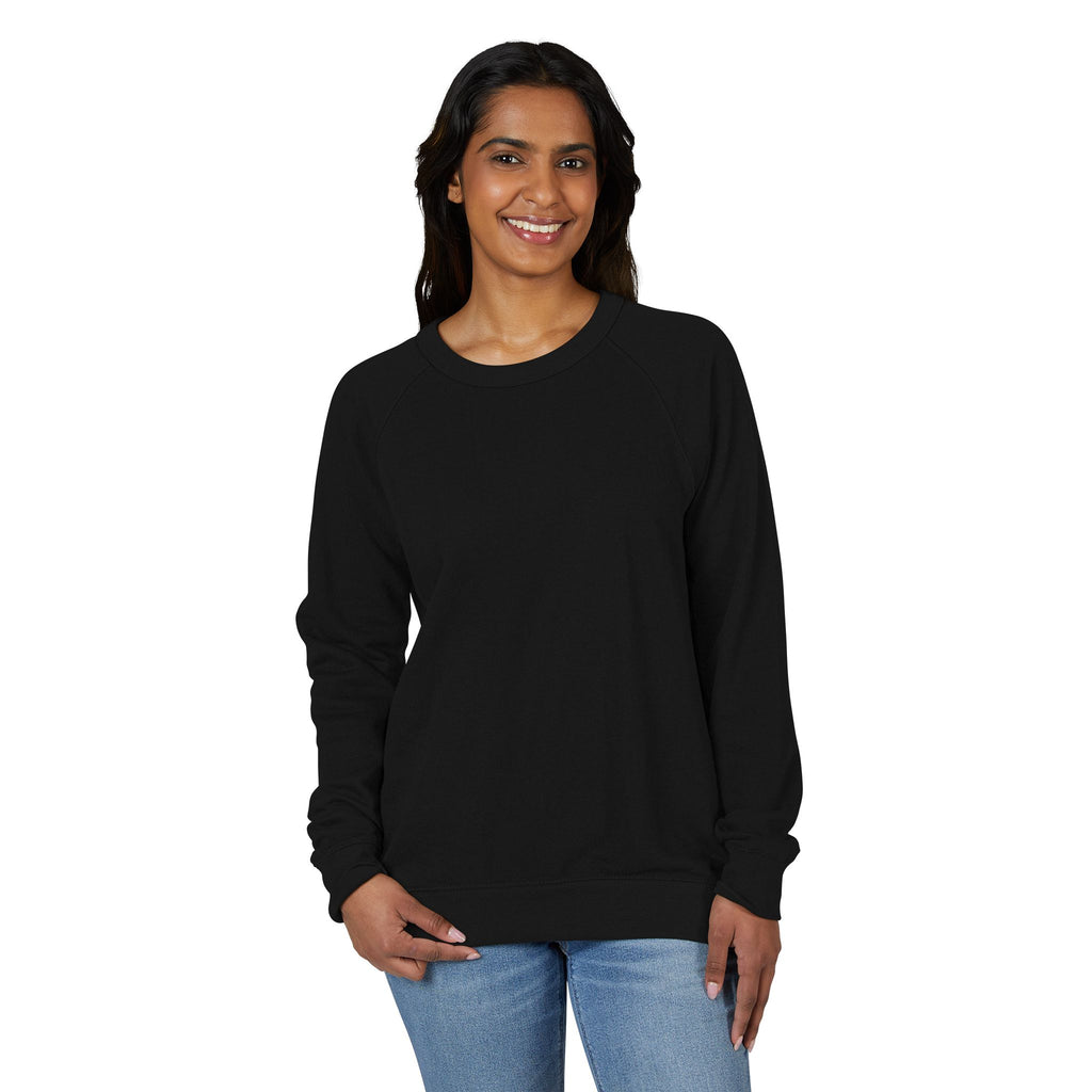 Heather Charcoal Raglan Crewneck Sweatshirt — Lightweight French Terry Pullover