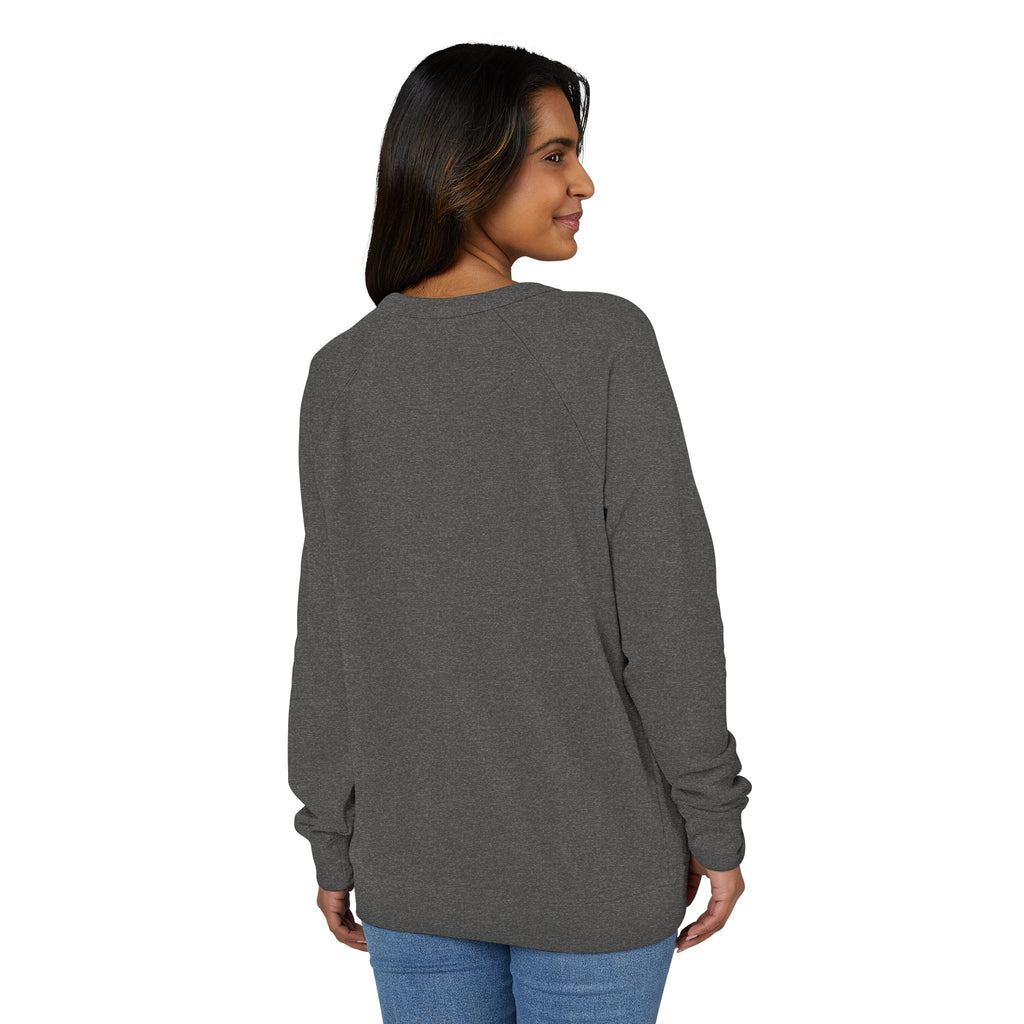 Heather Charcoal Raglan Crewneck Sweatshirt — Lightweight French Terry Pullover