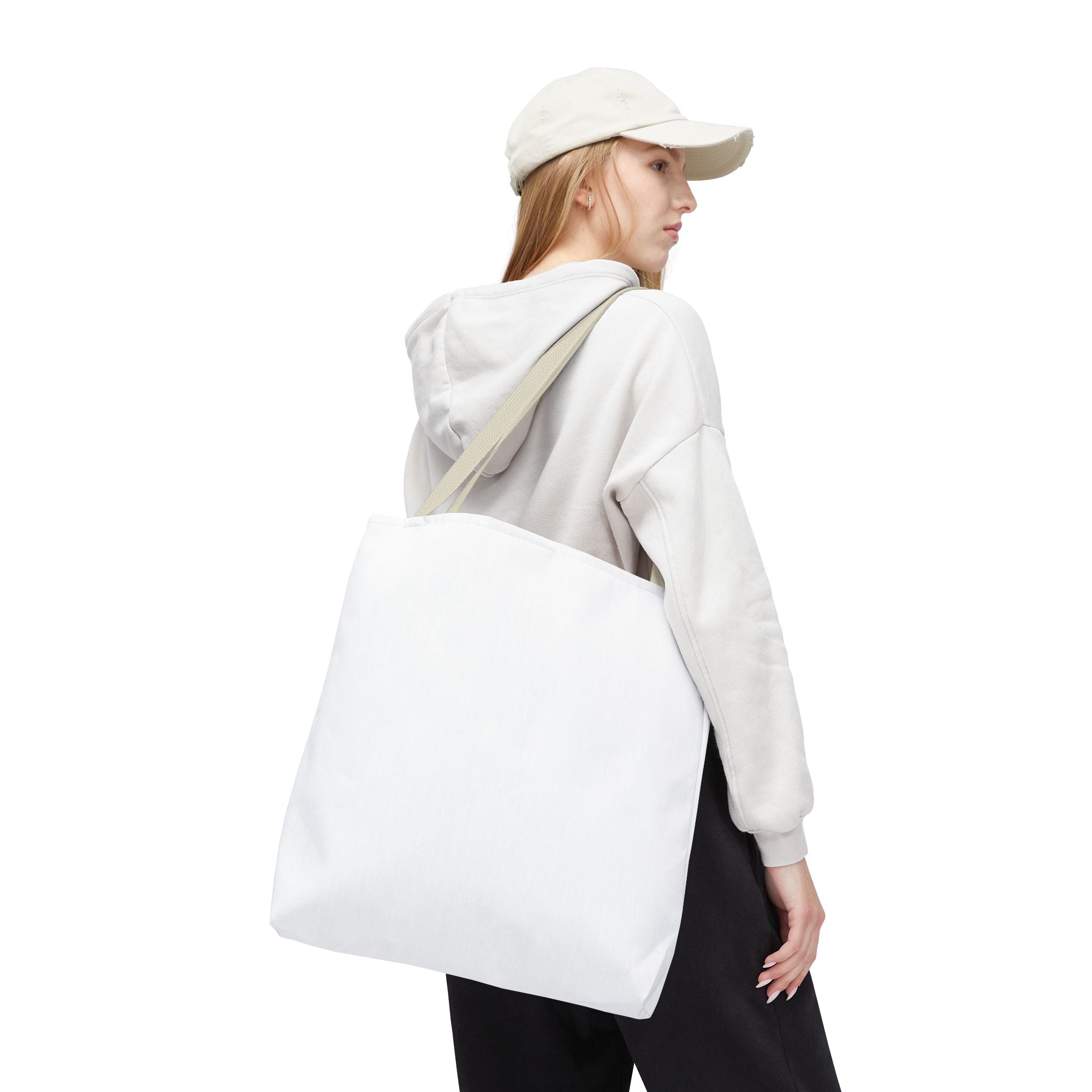 Custom All-Over Print Tote Bag — Blank White Canvas Shoulder Tote