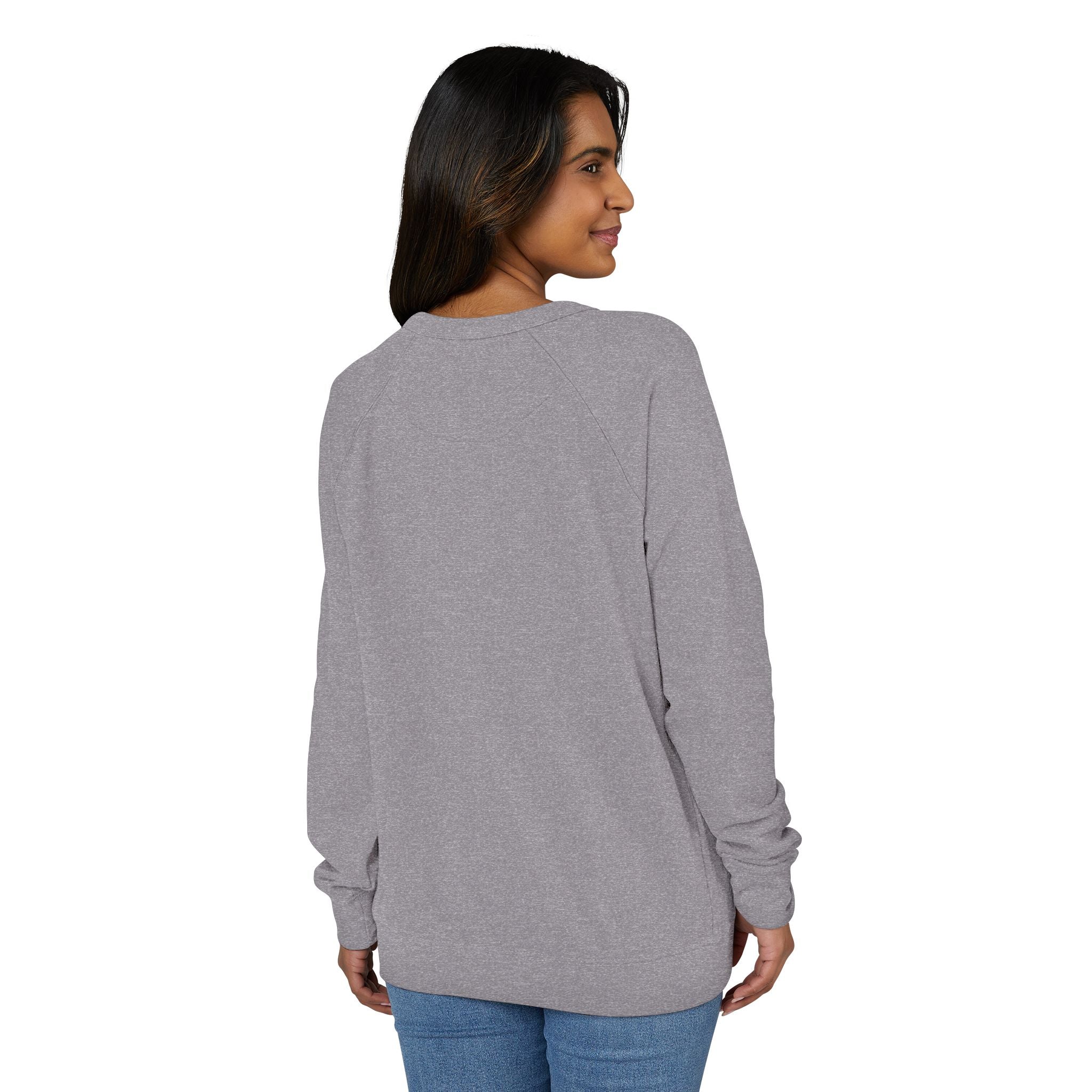 Heather Charcoal Raglan Crewneck Sweatshirt — Lightweight French Terry Pullover