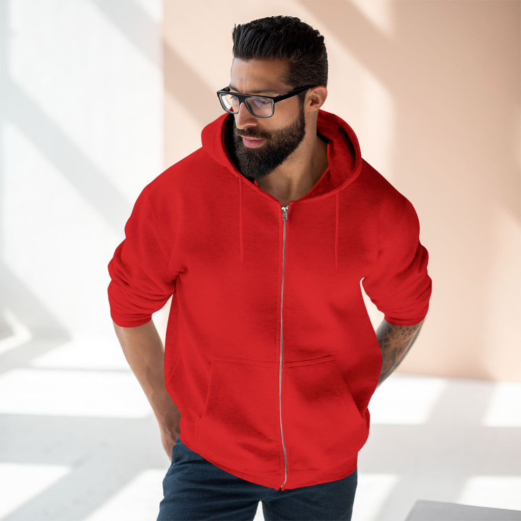 Classic White Zip Hoodie - Plain Full-Zip Hooded Sweatshirt