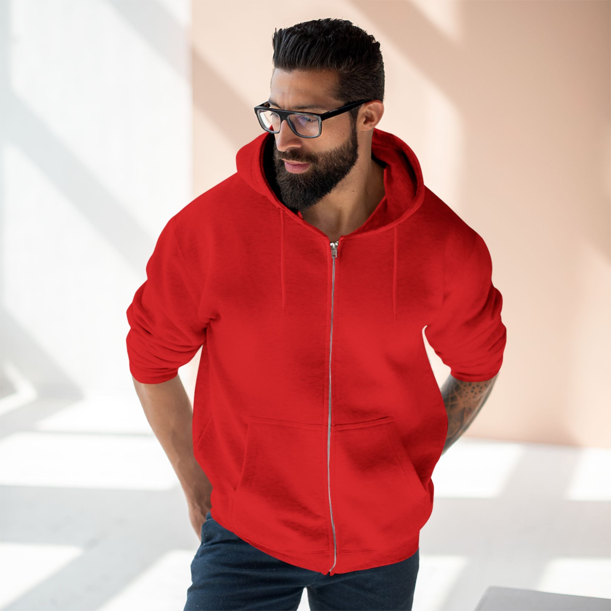 Classic White Zip Hoodie - Plain Full-Zip Hooded Sweatshirt