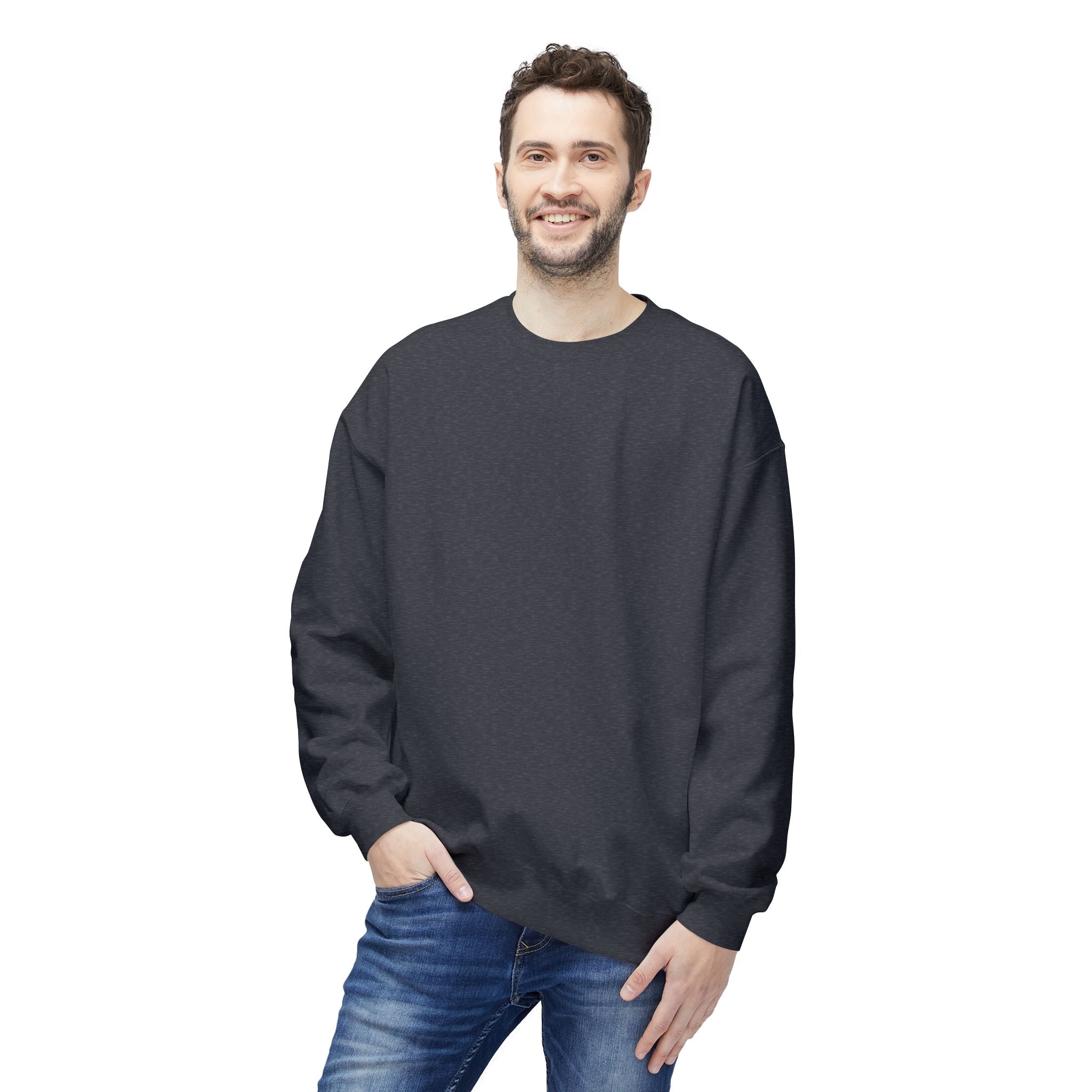 Classic White Crewneck Sweatshirt — Unisex Midweight Fleece