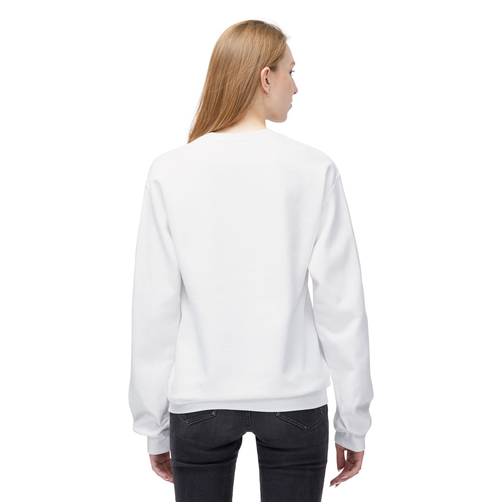 Classic White Crewneck Sweatshirt — Unisex Midweight Fleece