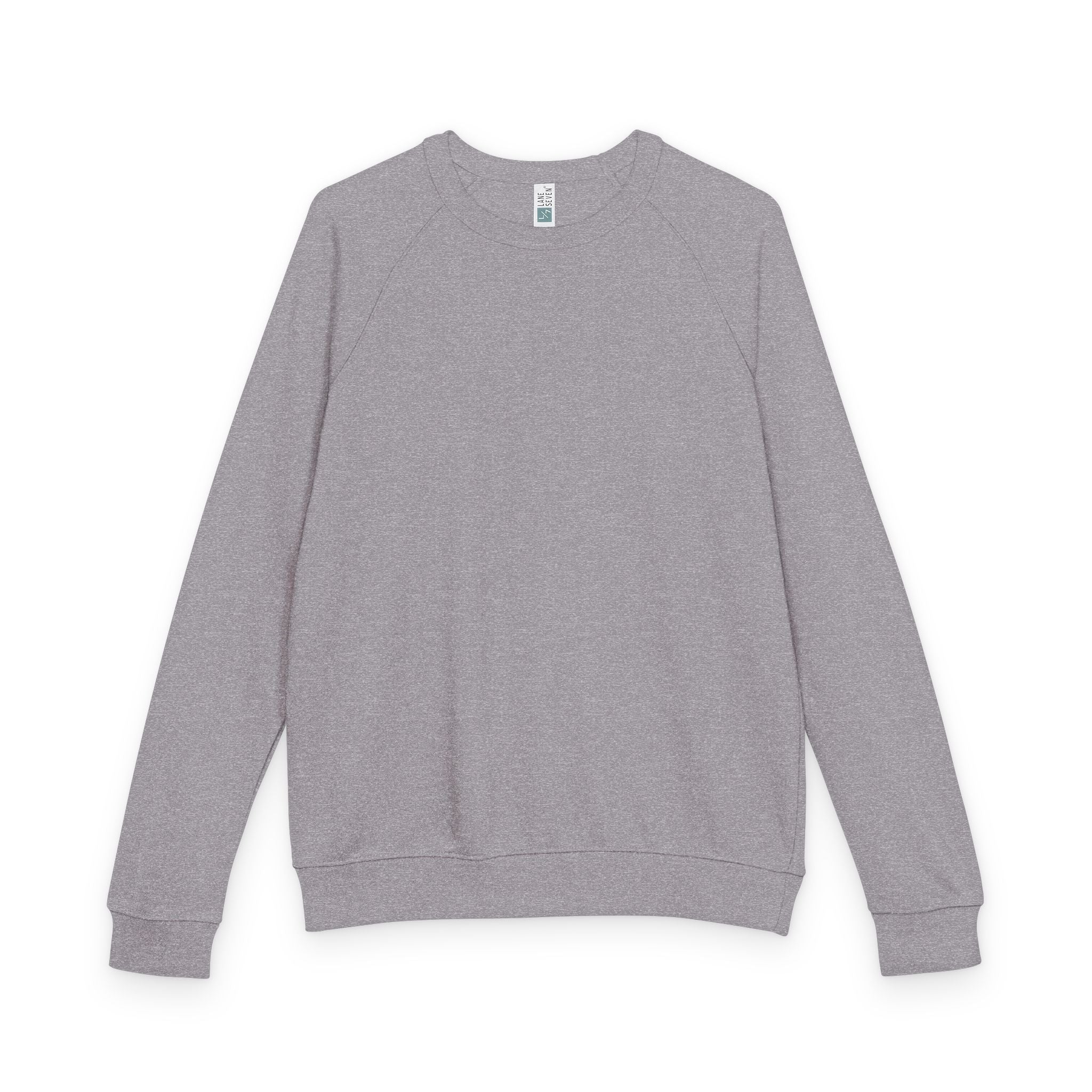 Heather Charcoal Raglan Crewneck Sweatshirt — Lightweight French Terry Pullover