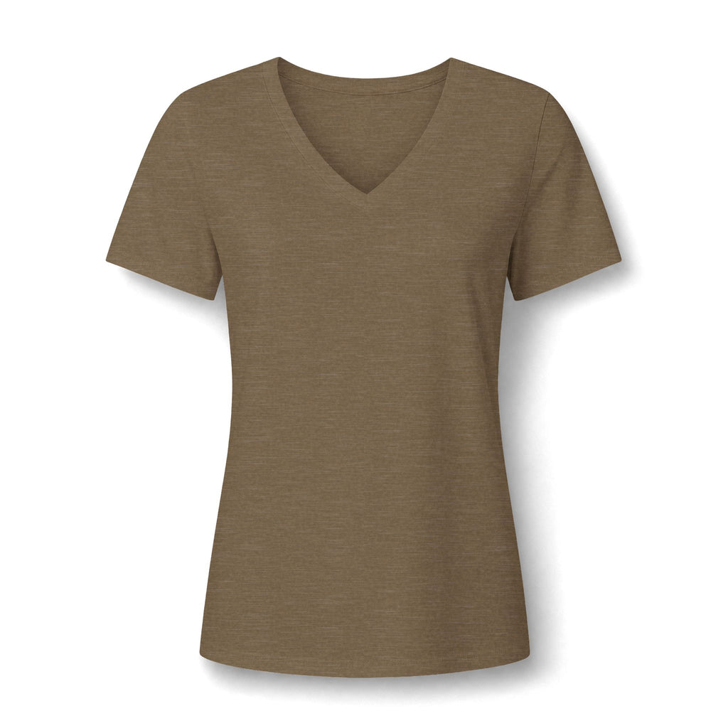 Women's Relaxed Heather CVC V-Neck Tee