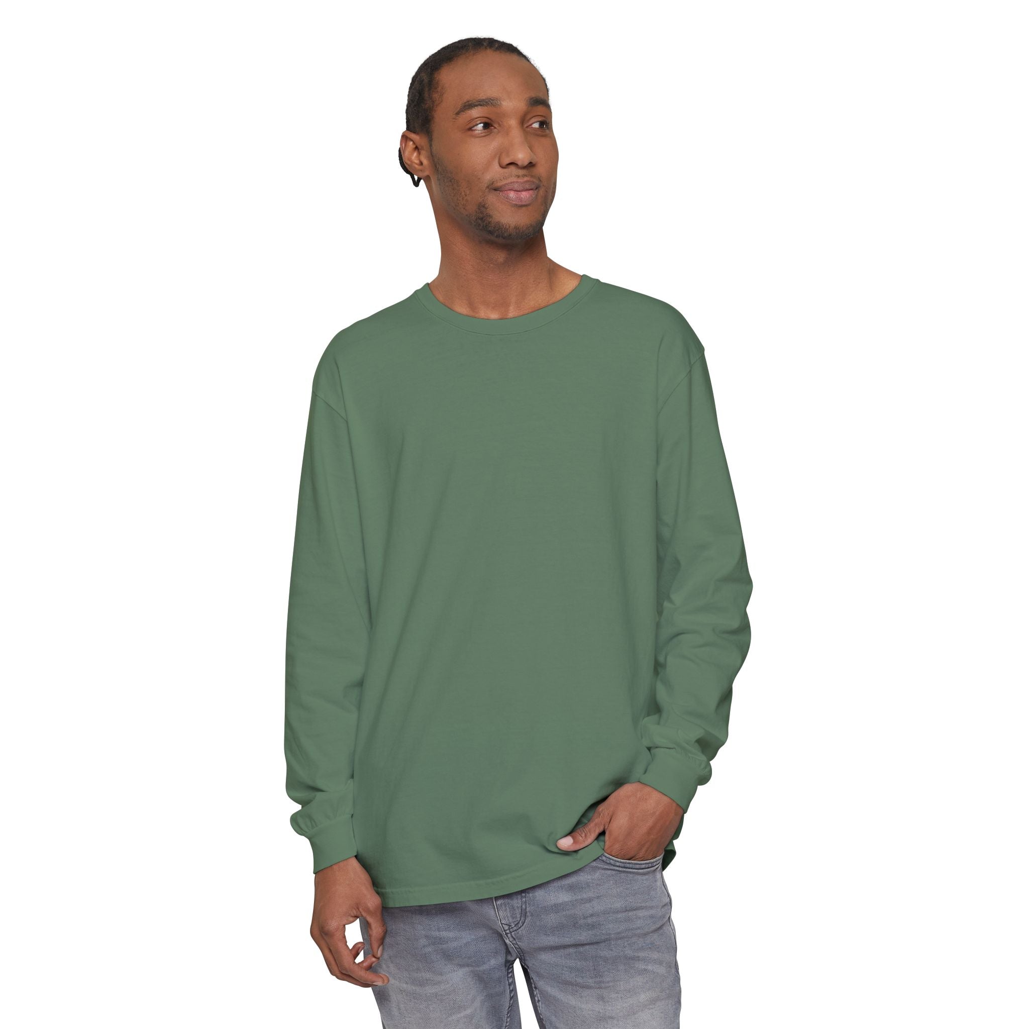 Long Sleeve T-Shirt — Classic White Garment-Dyed Tee