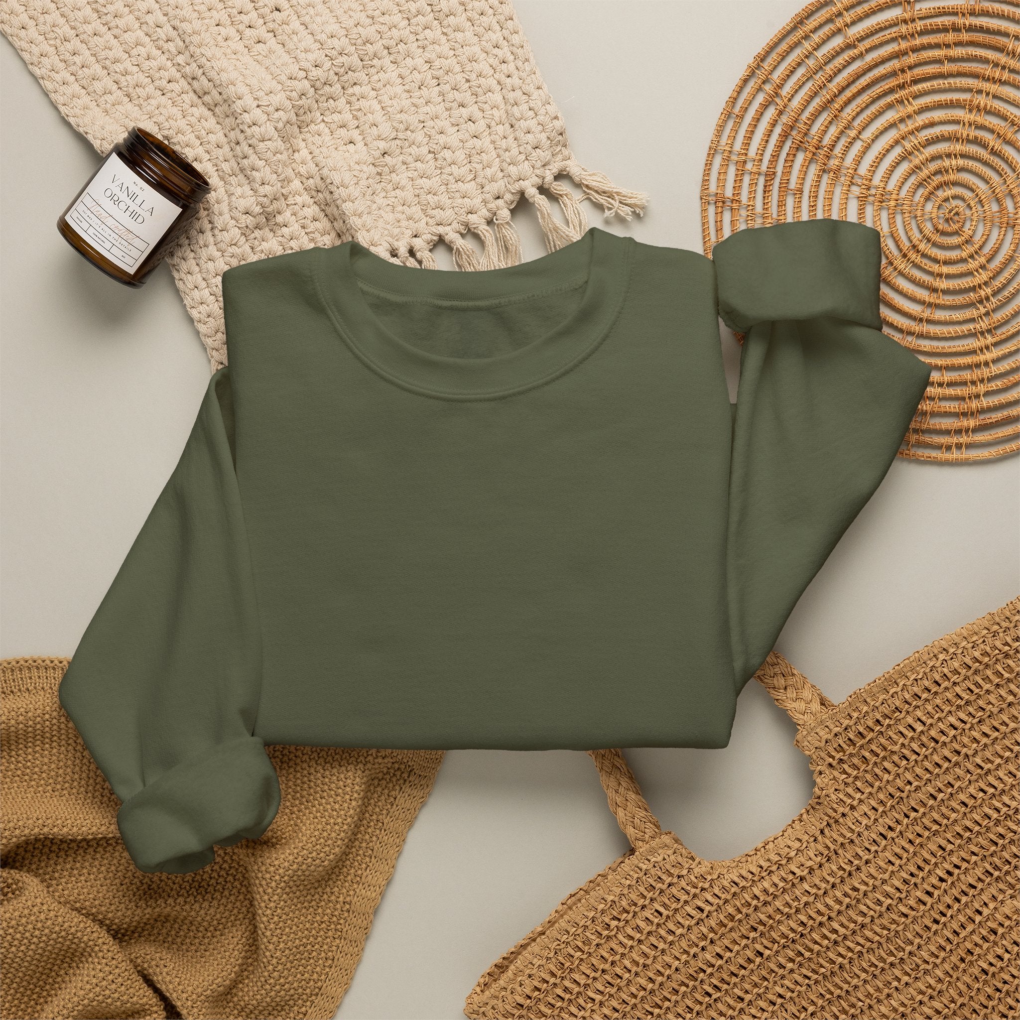 Crewneck Sweatshirt – Minimal White Classic Crewneck