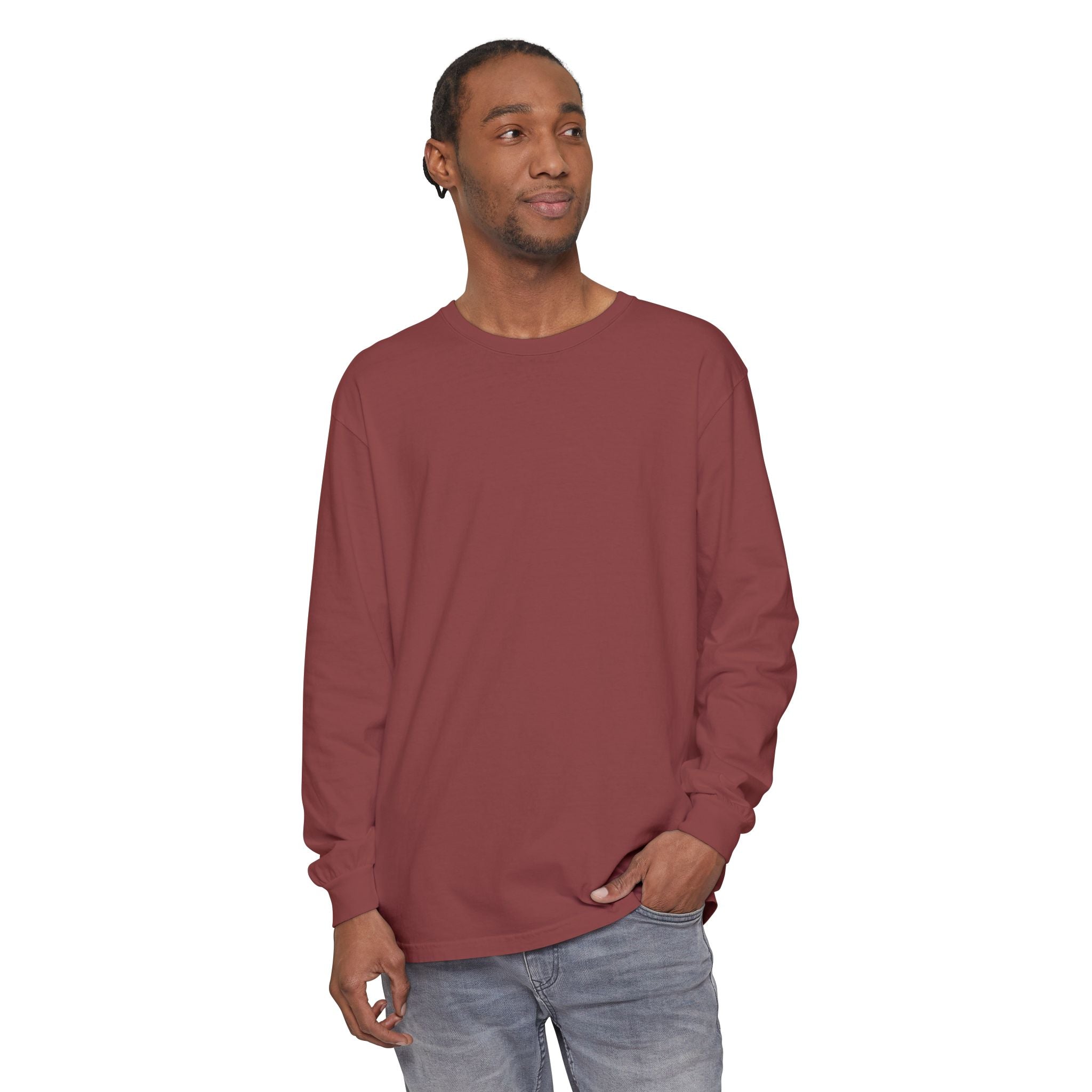 Long Sleeve T-Shirt — Classic White Garment-Dyed Tee