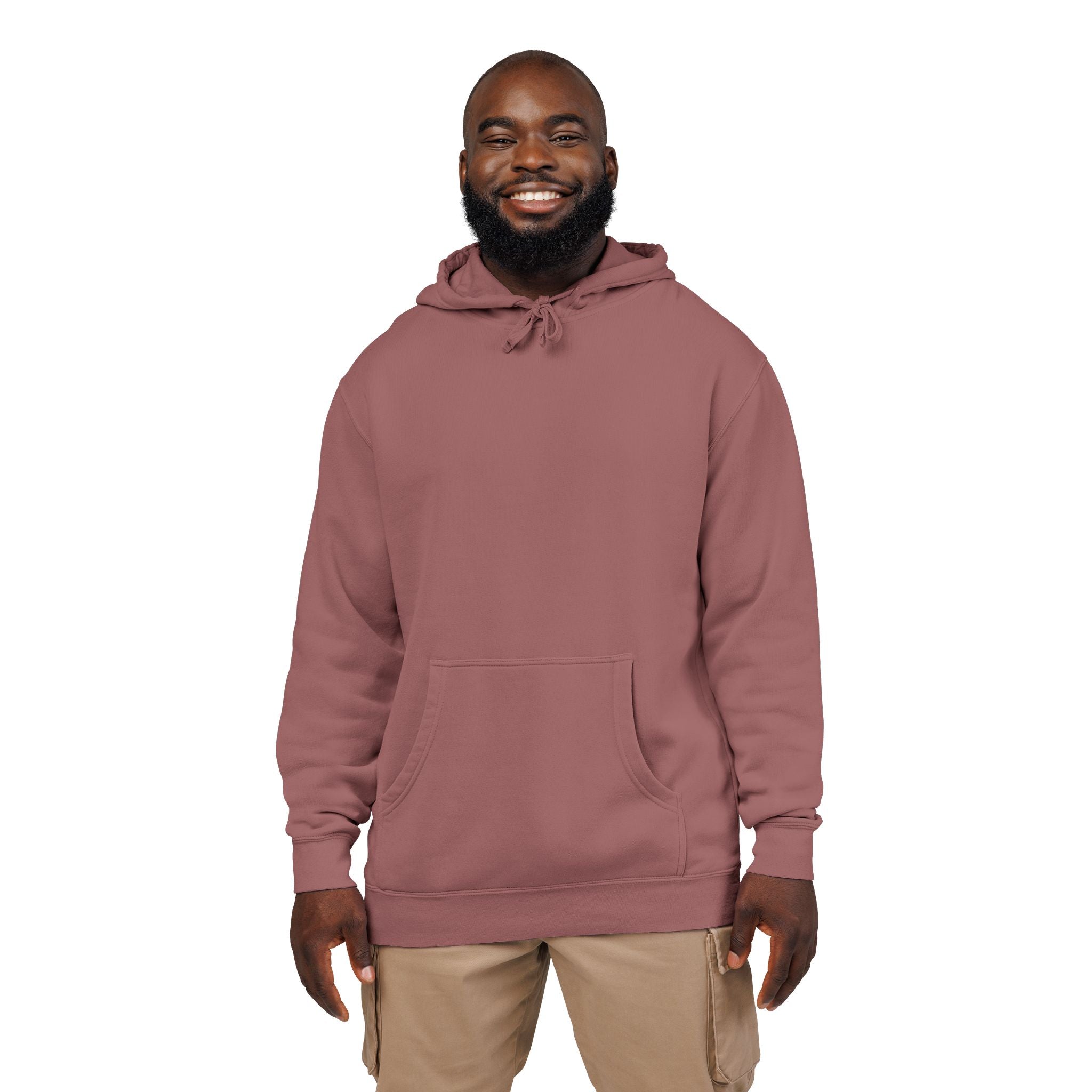 Pigment-Dyed Hoodie — Washed Blush Pullover Hooded Sweatshirt